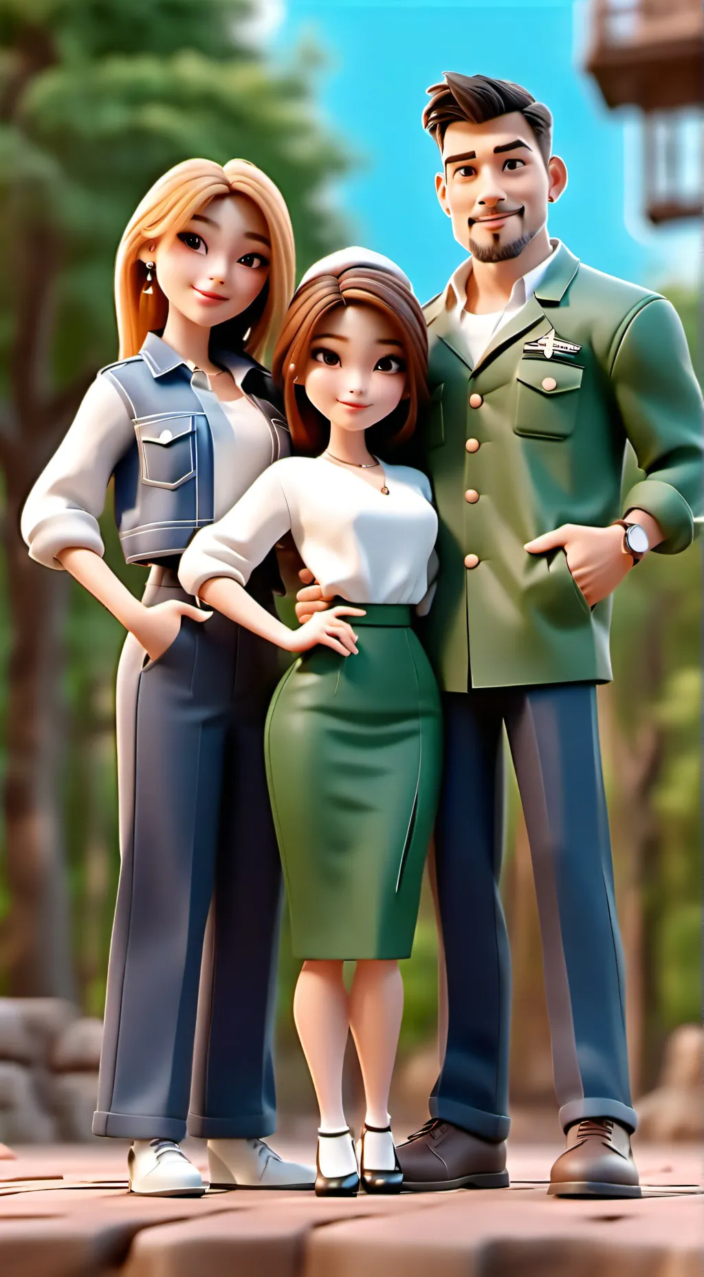 ai character: Family from trend background
