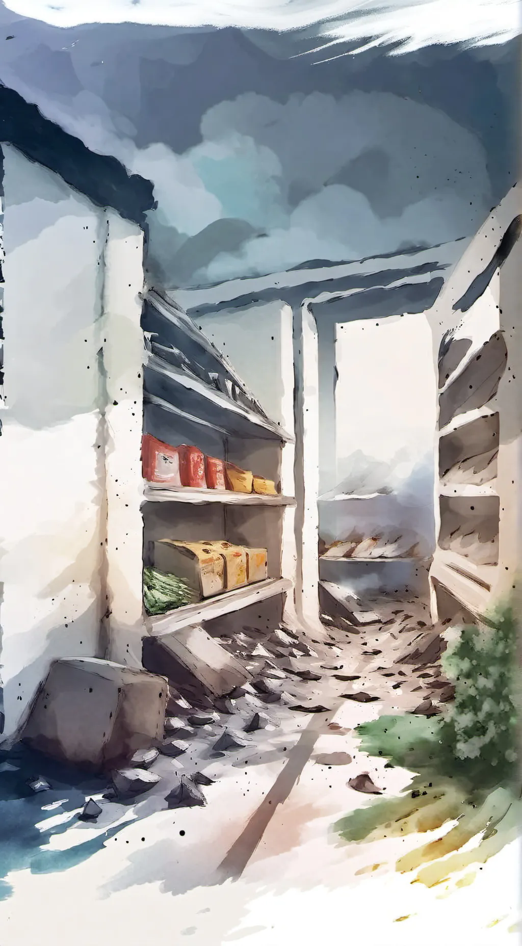 ai character: mexia supermarket background