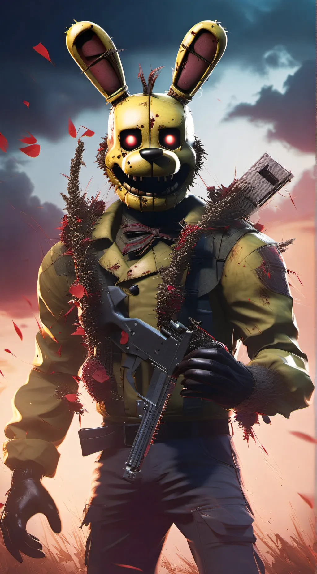 ai character: Springtrap(mickeal background