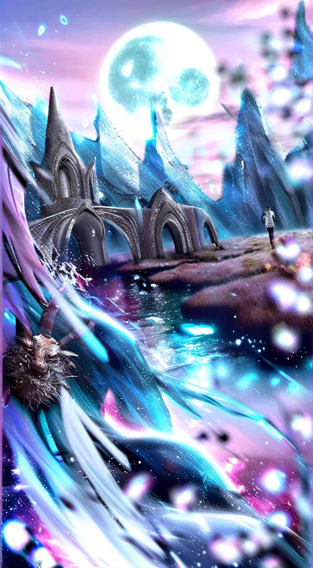ai character: Moonlight cookie background