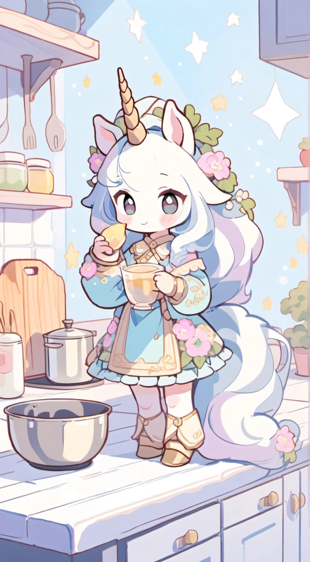 ai character: Baby craftycorn background