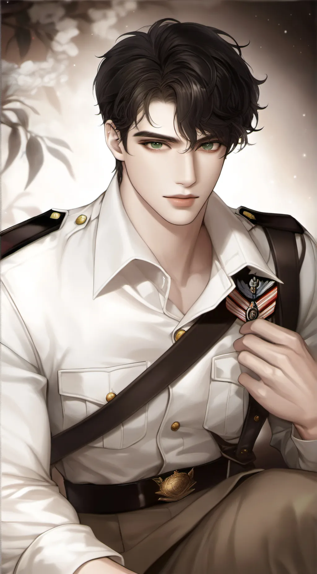 ai character: Aaron Black background