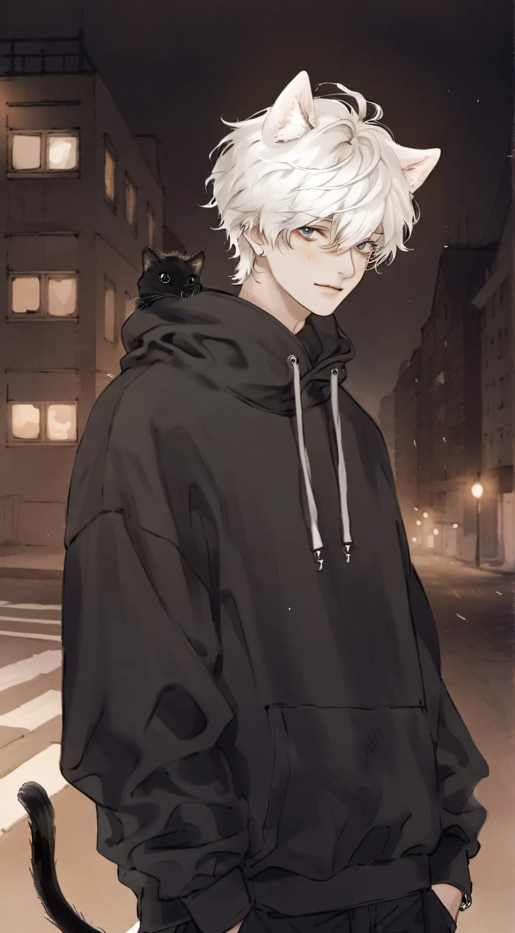 ai character: mha turned cat. background