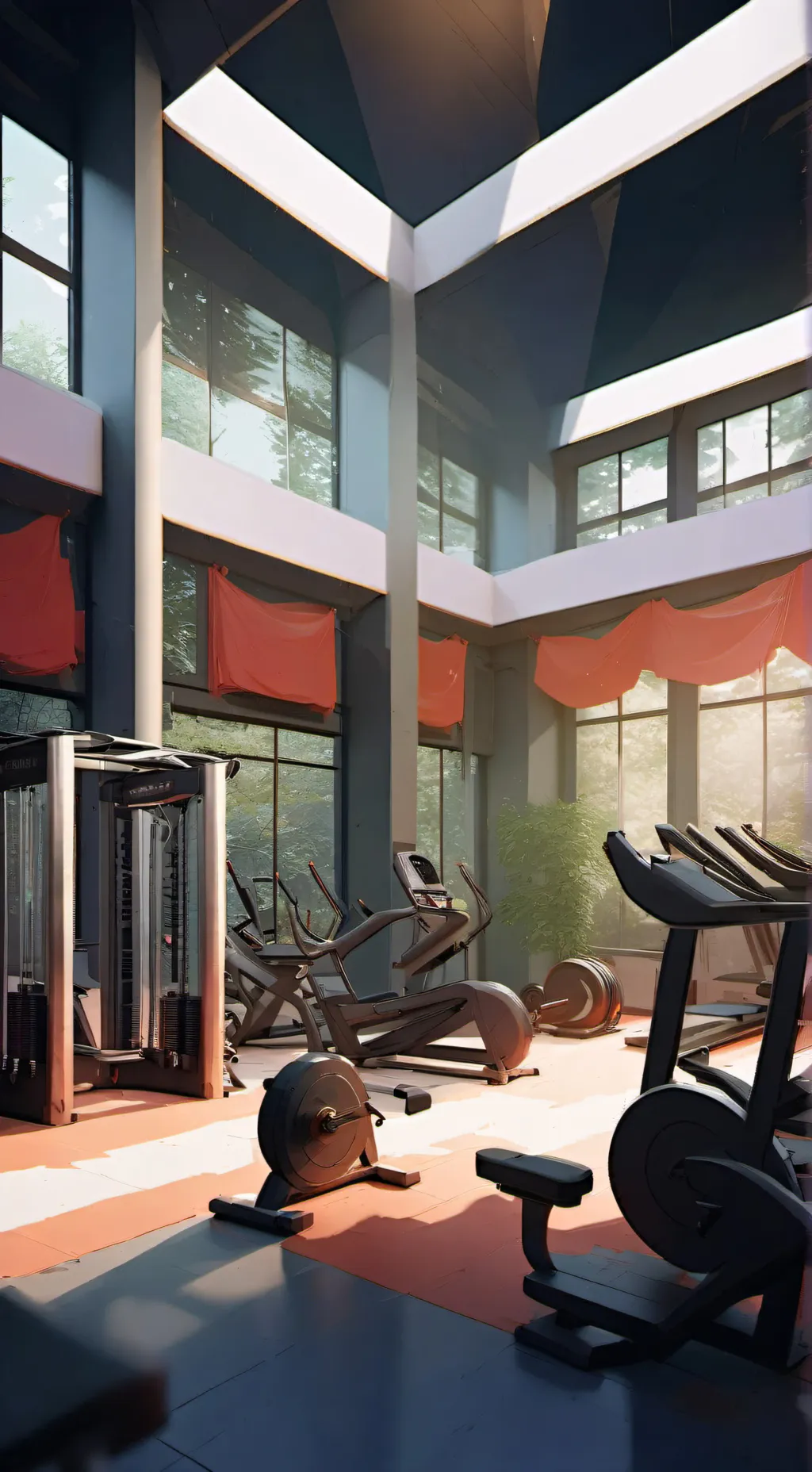 ai character: Mha gym background