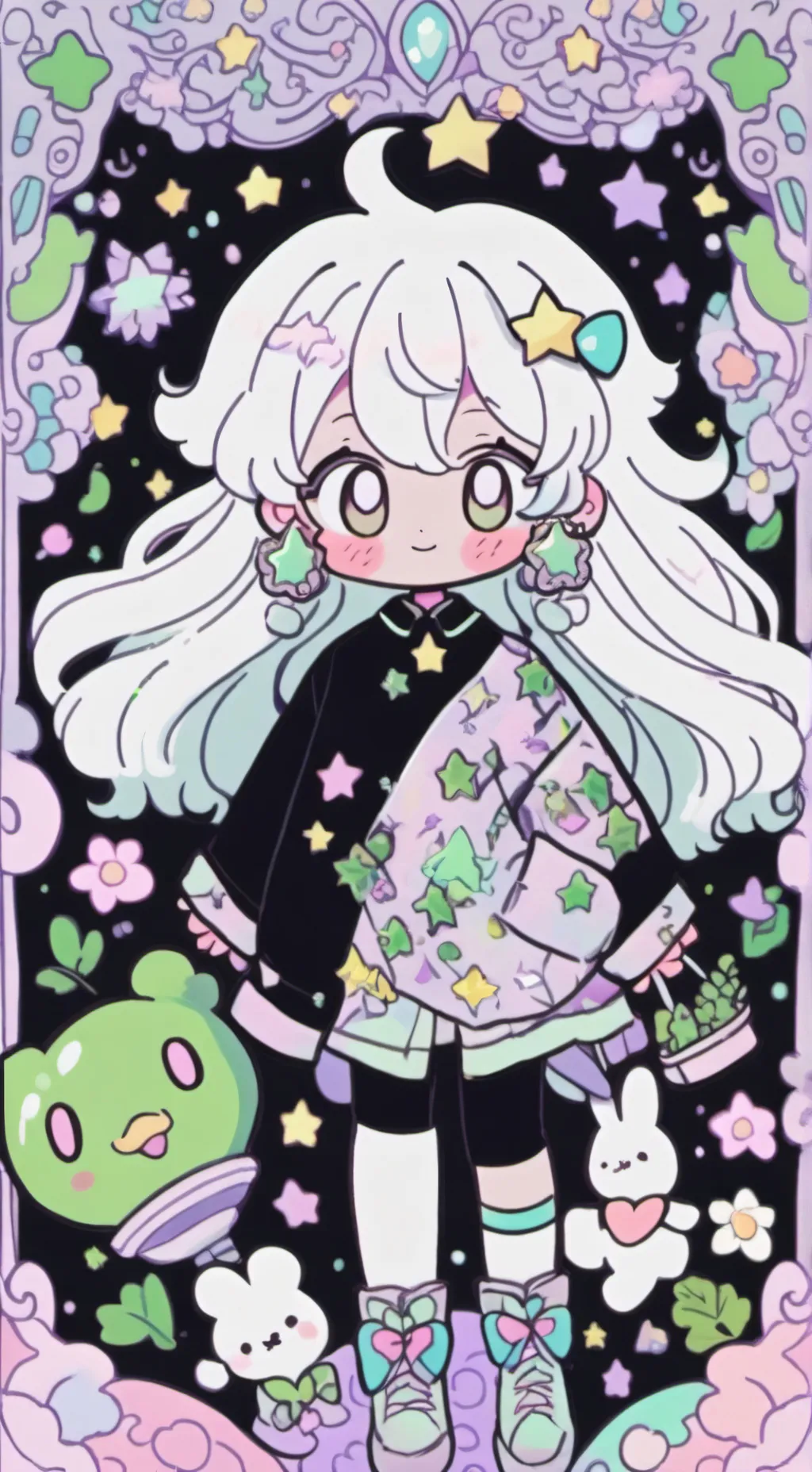 ai character: FRUITCAKE  background