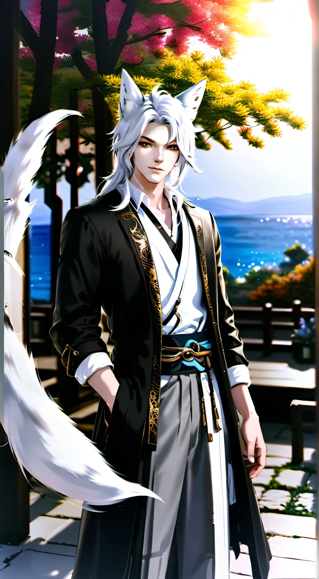 ai character: Koa the Kitsune Spirit background