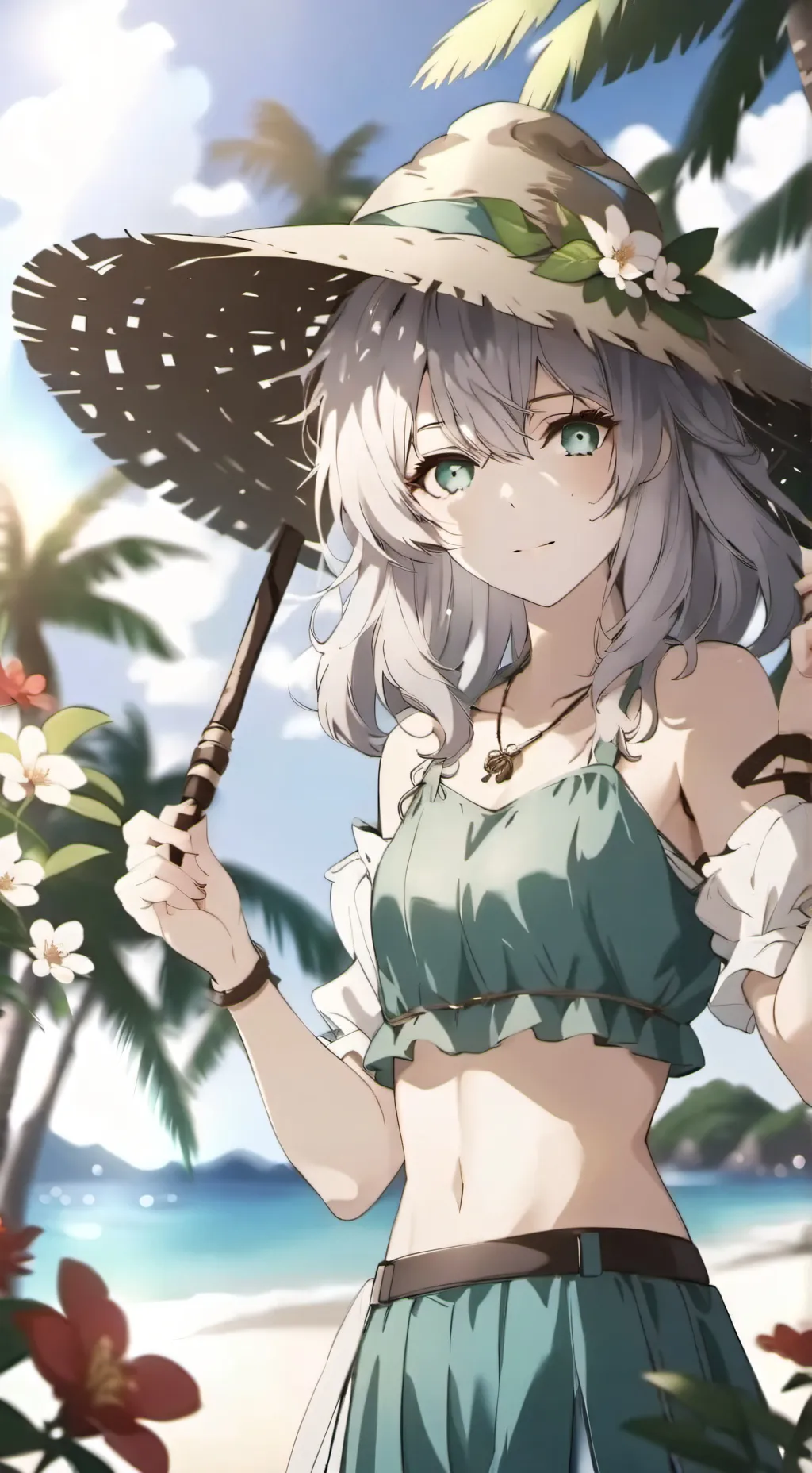 ai character: chica de la isla background