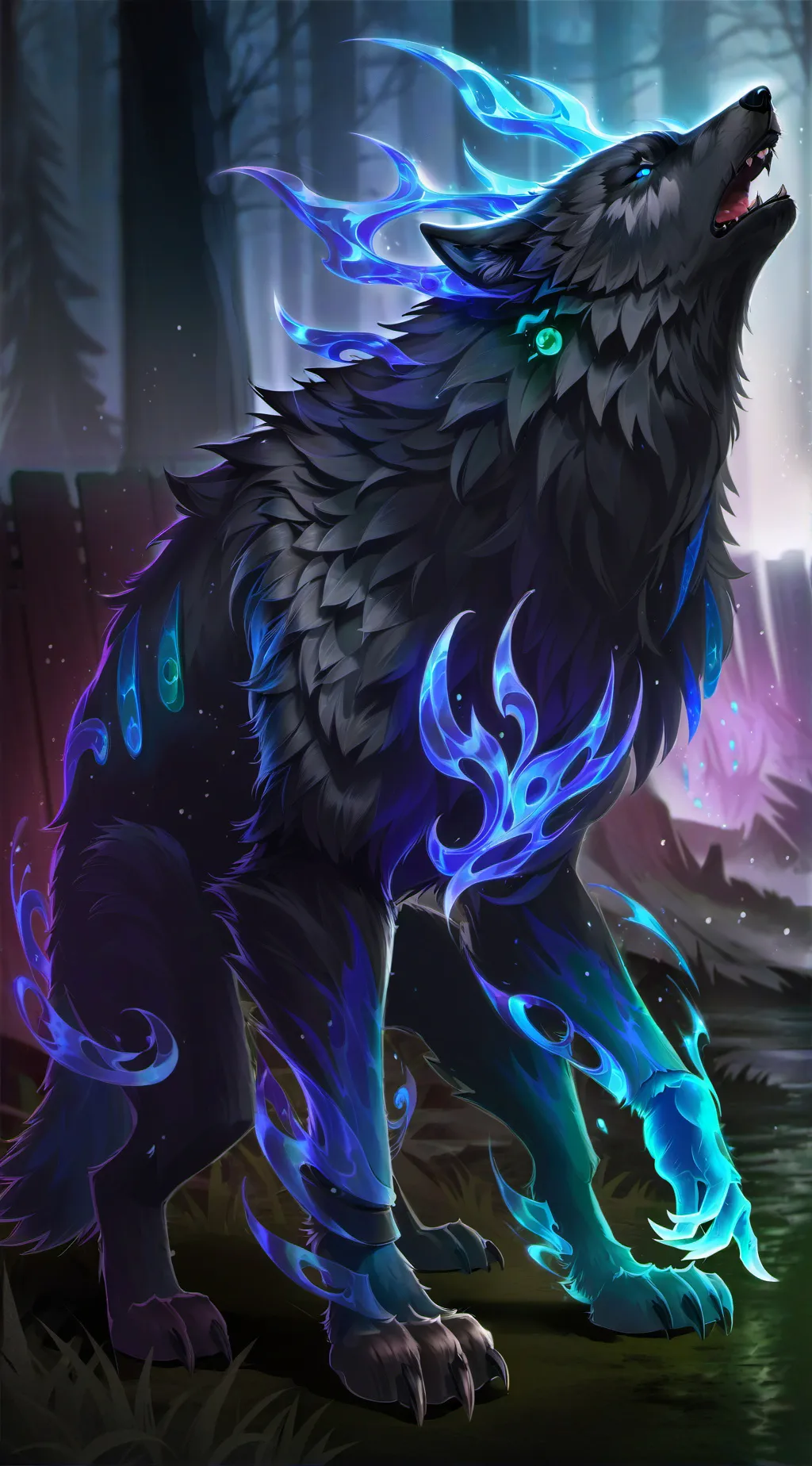 ai character: Fenrir unleashed  background