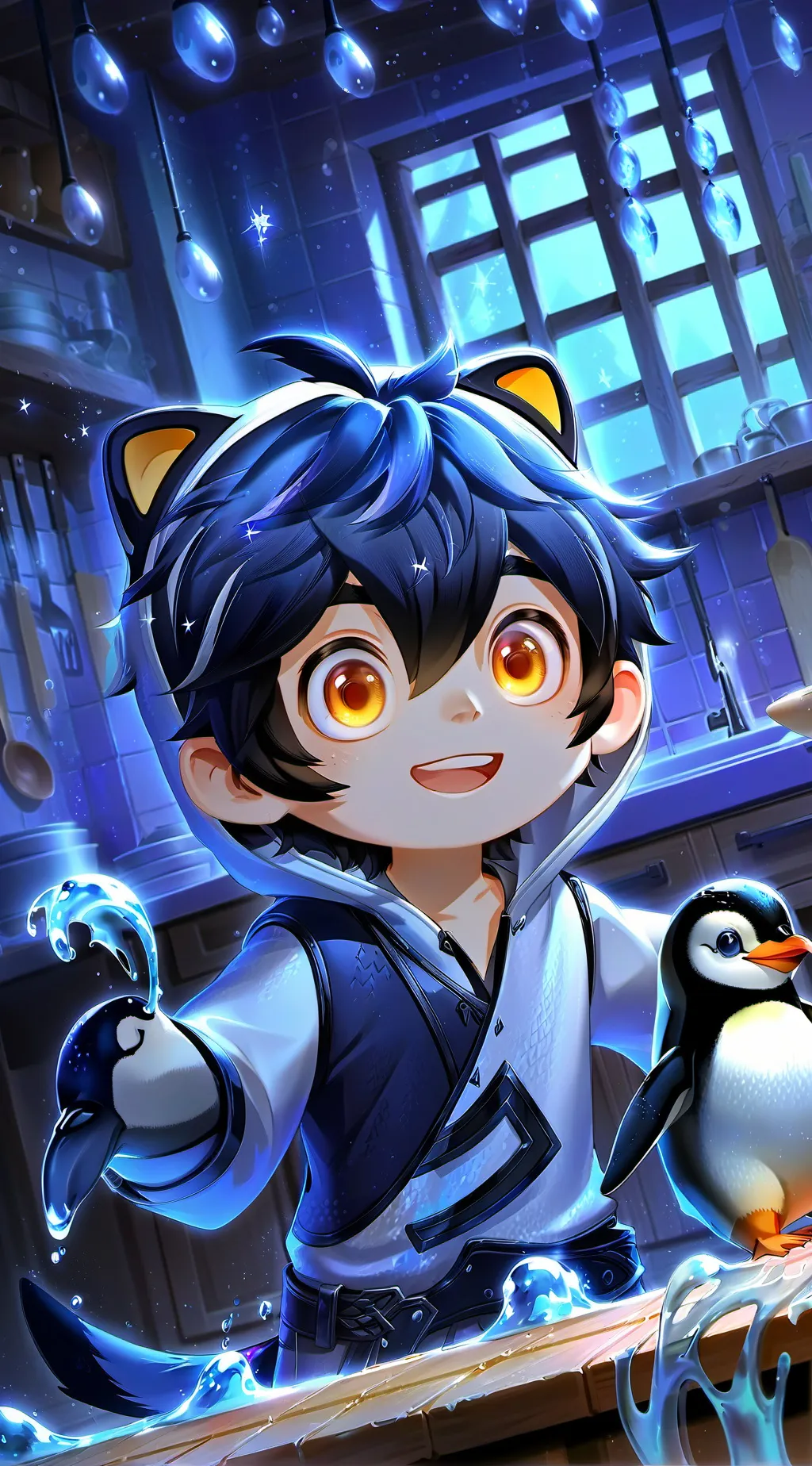 ai character: Penguin Playmate background