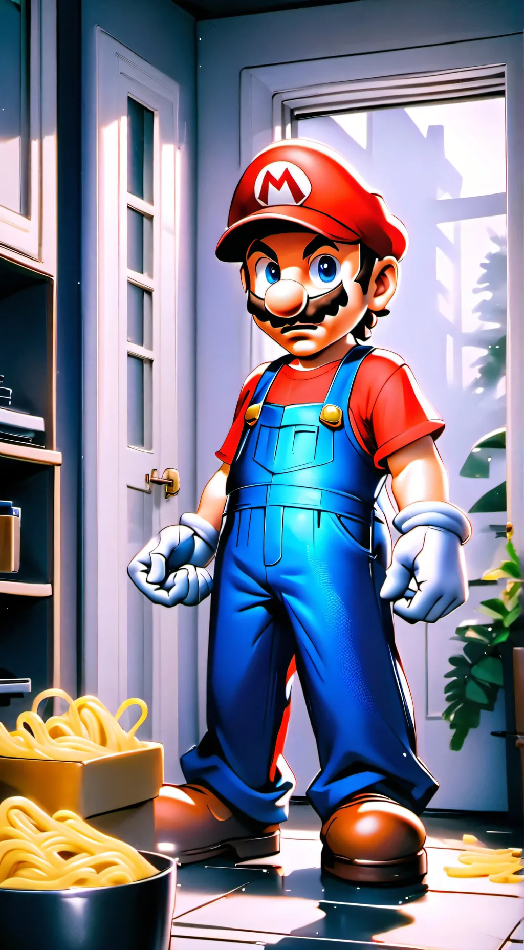 ai character: Mario  background