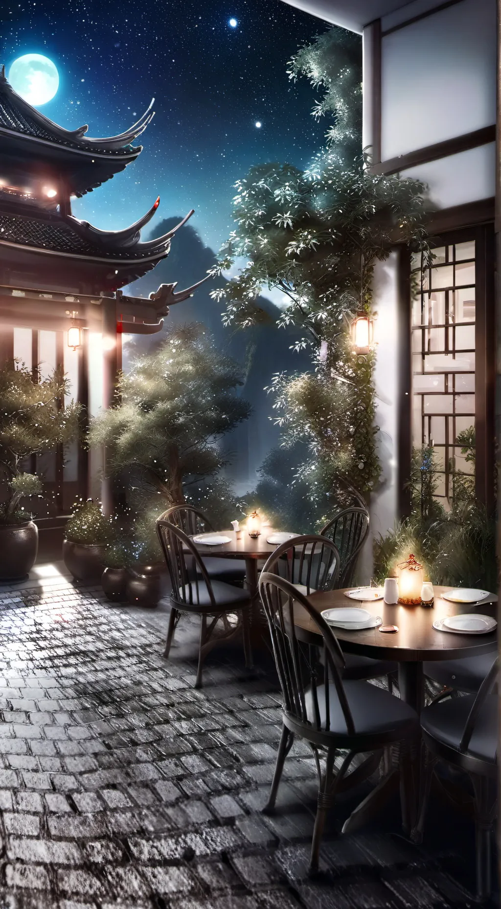 ai character: cafe background