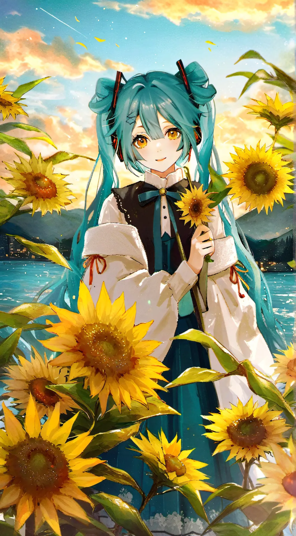 ai character: ◦•●◉✿ 𝑀𝑖𝑘𝑢 ✿◉●•◦ background