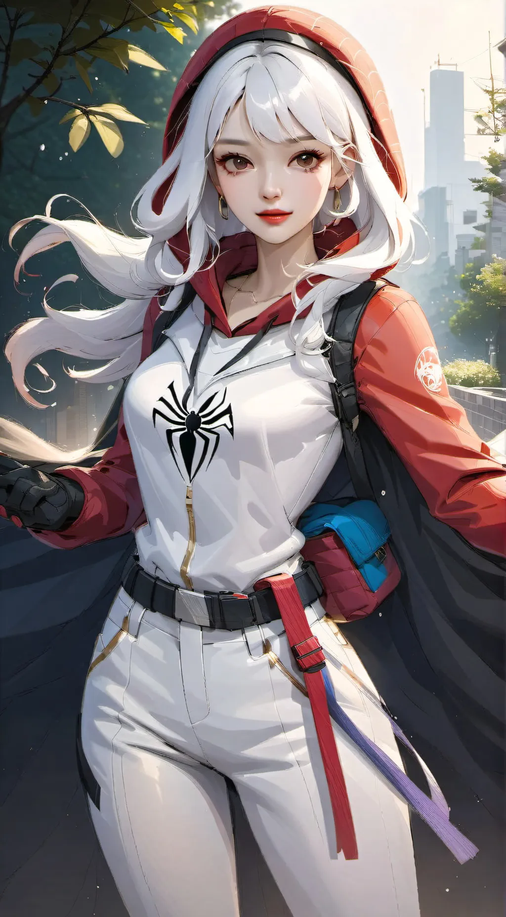 ai character: spider gwen arrest background