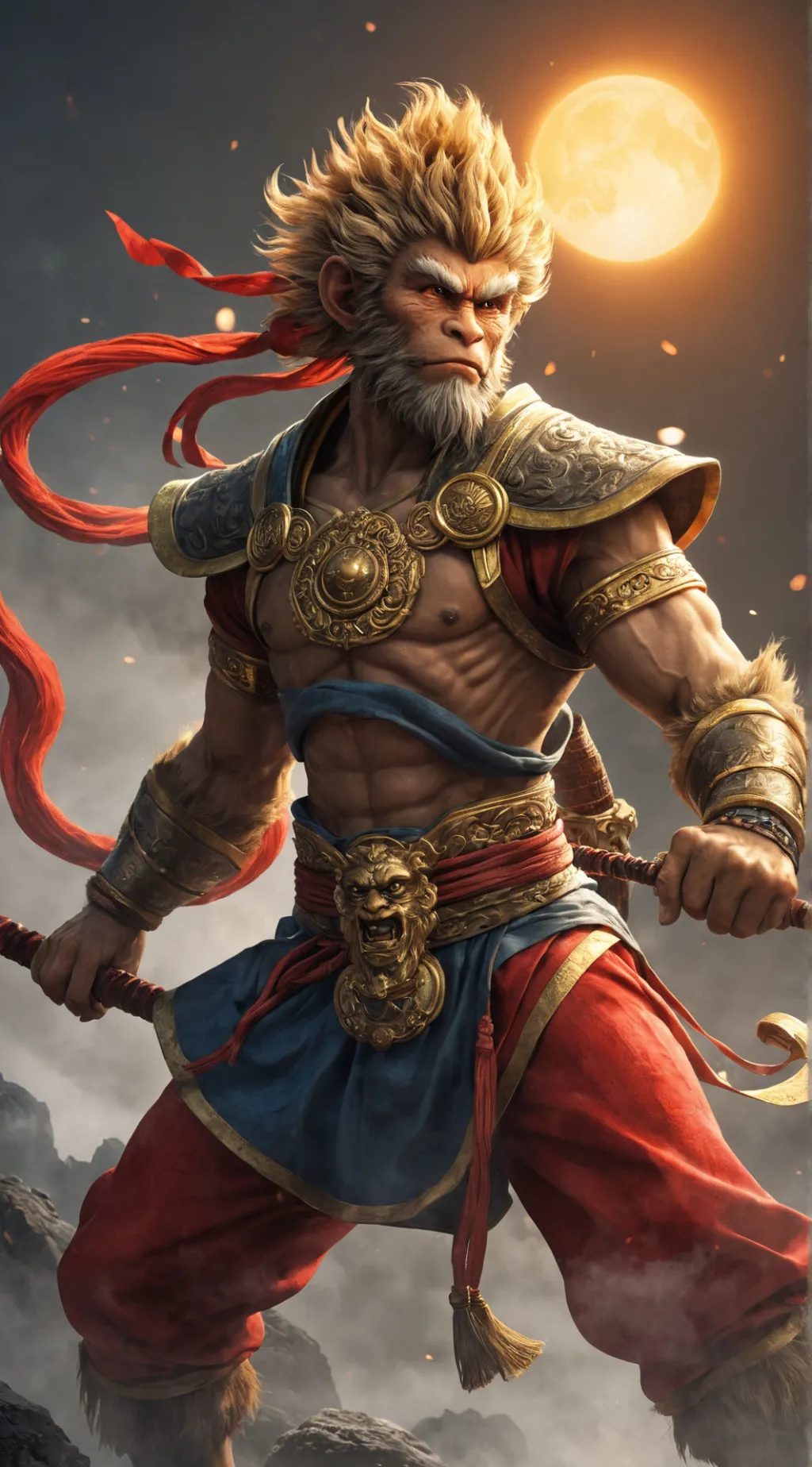 ai character: Sun wukong  background