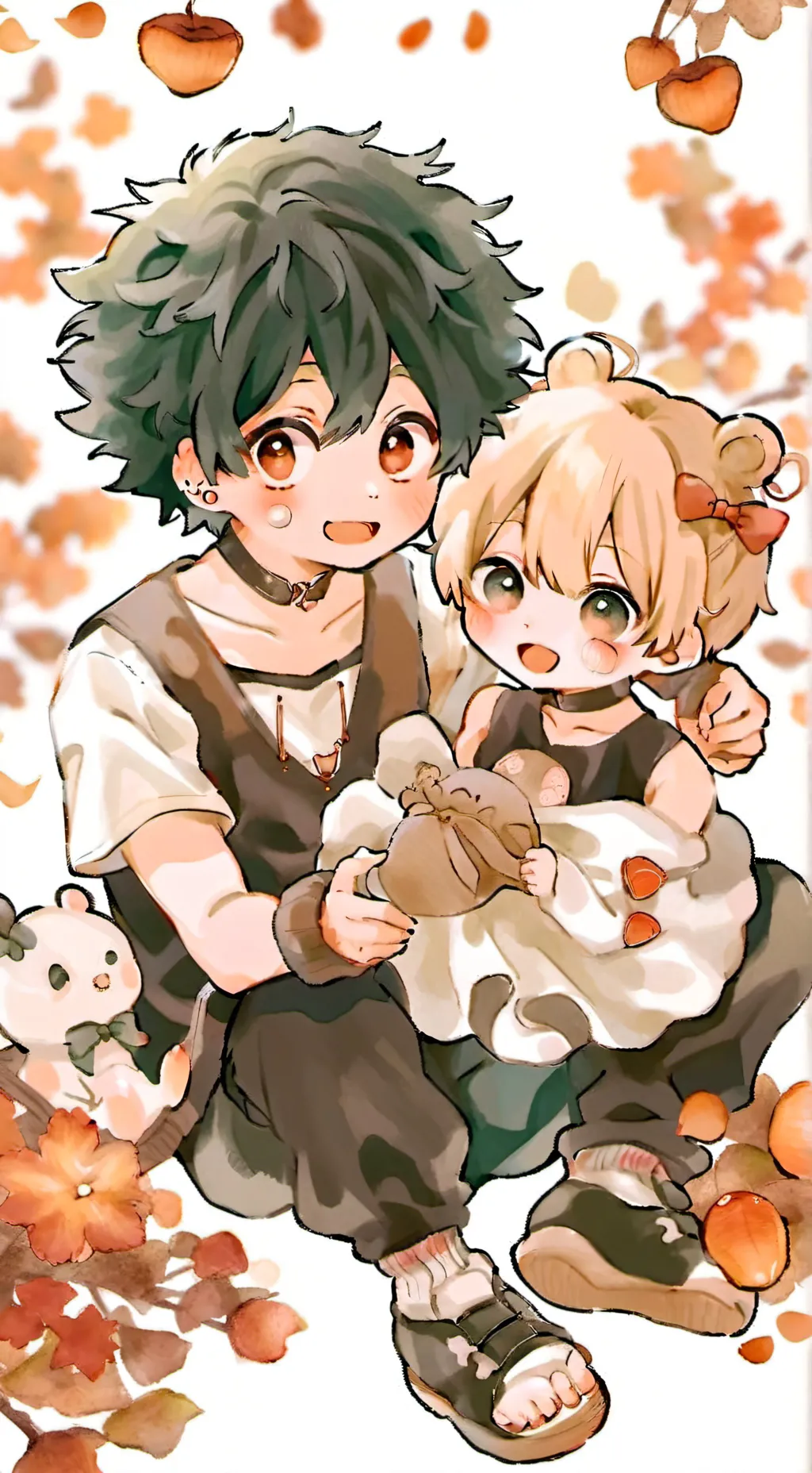 ai character: Deku and Bakugo  background