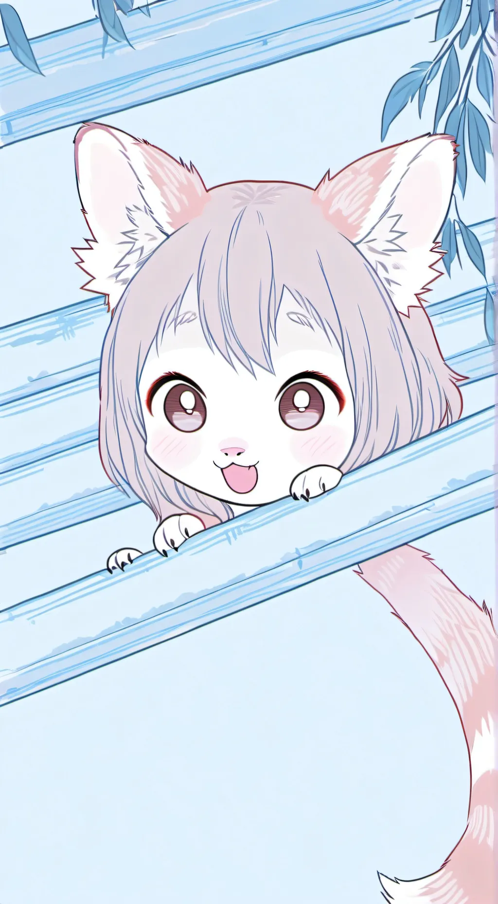 ai character: Russet Red Panda Furry Spirit background