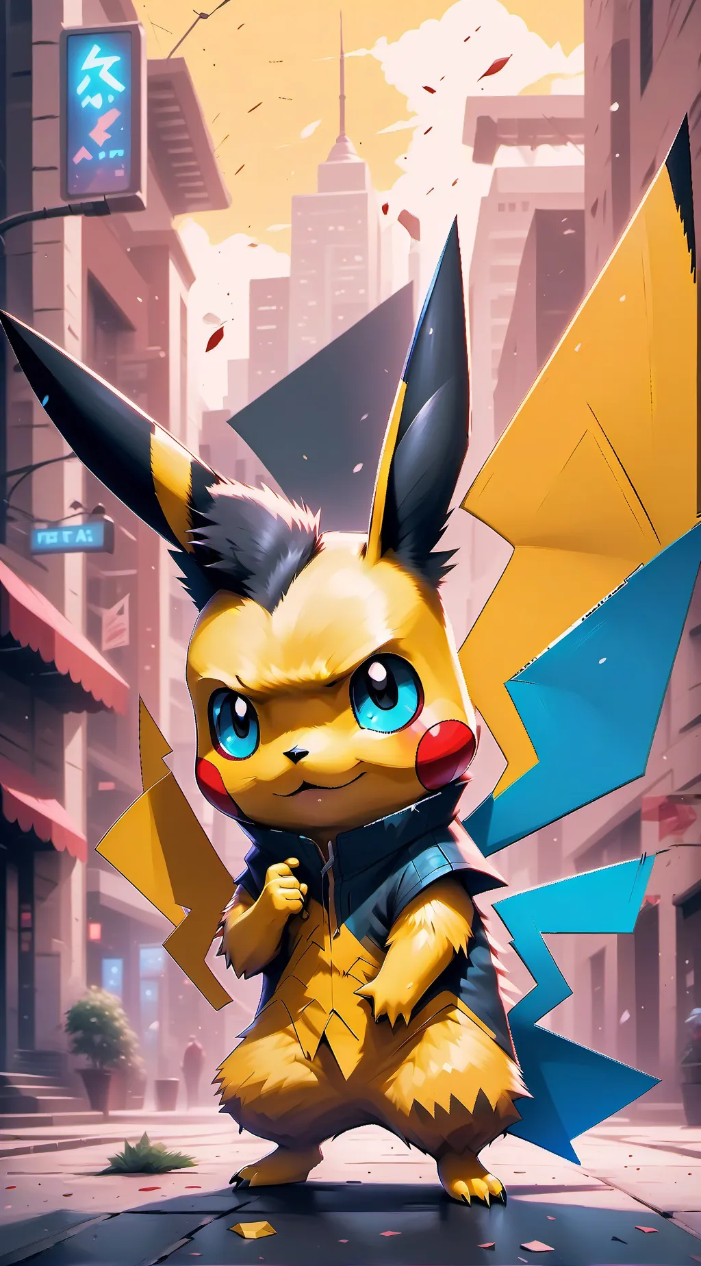 ai character: Pikachu 🐷 background