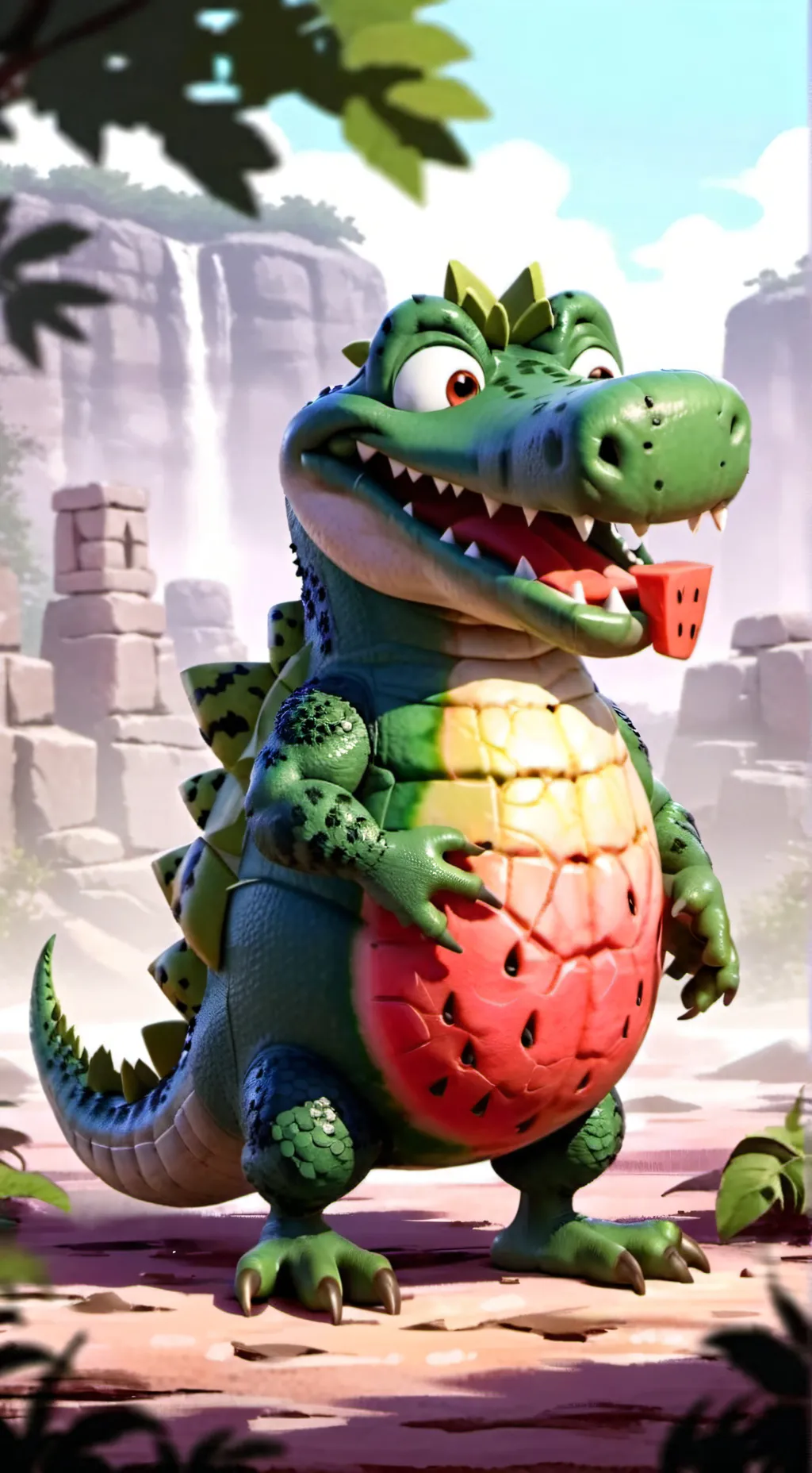 ai character: glorbo fruttodrilo background