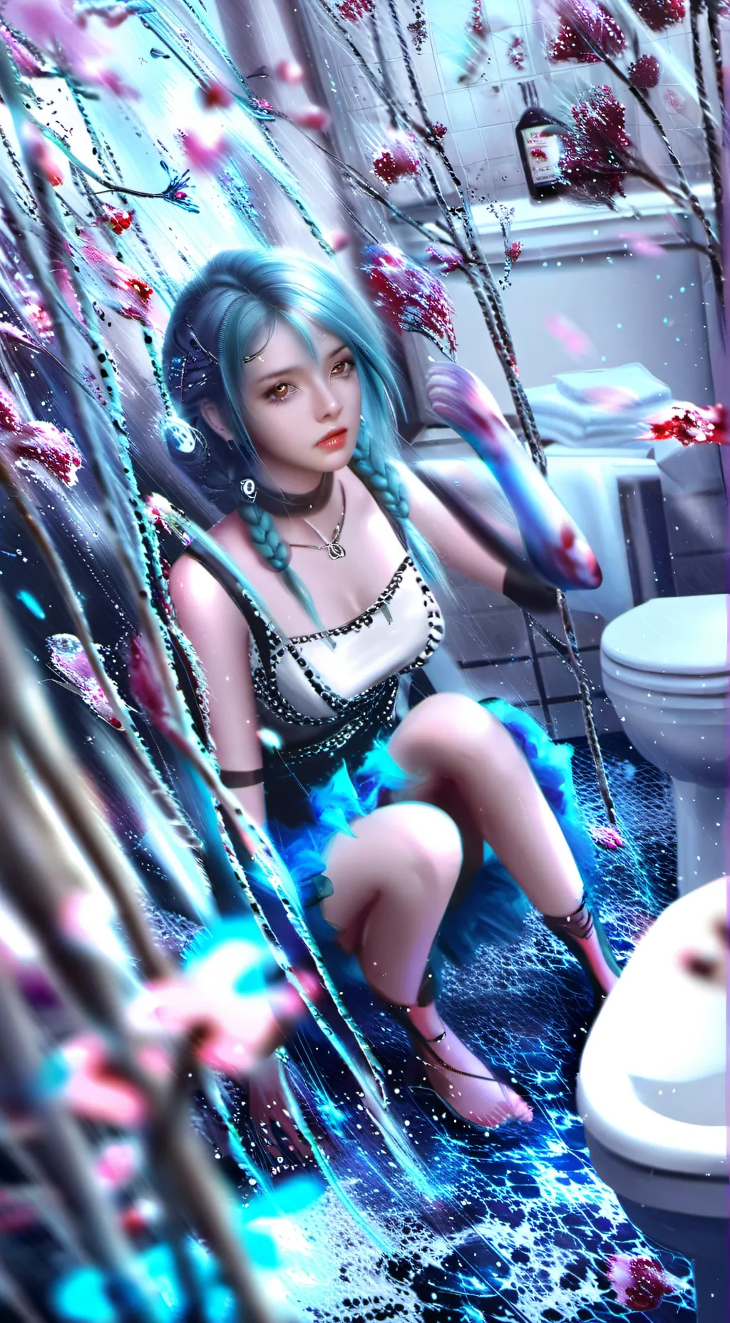 ai character: boys bathroom background