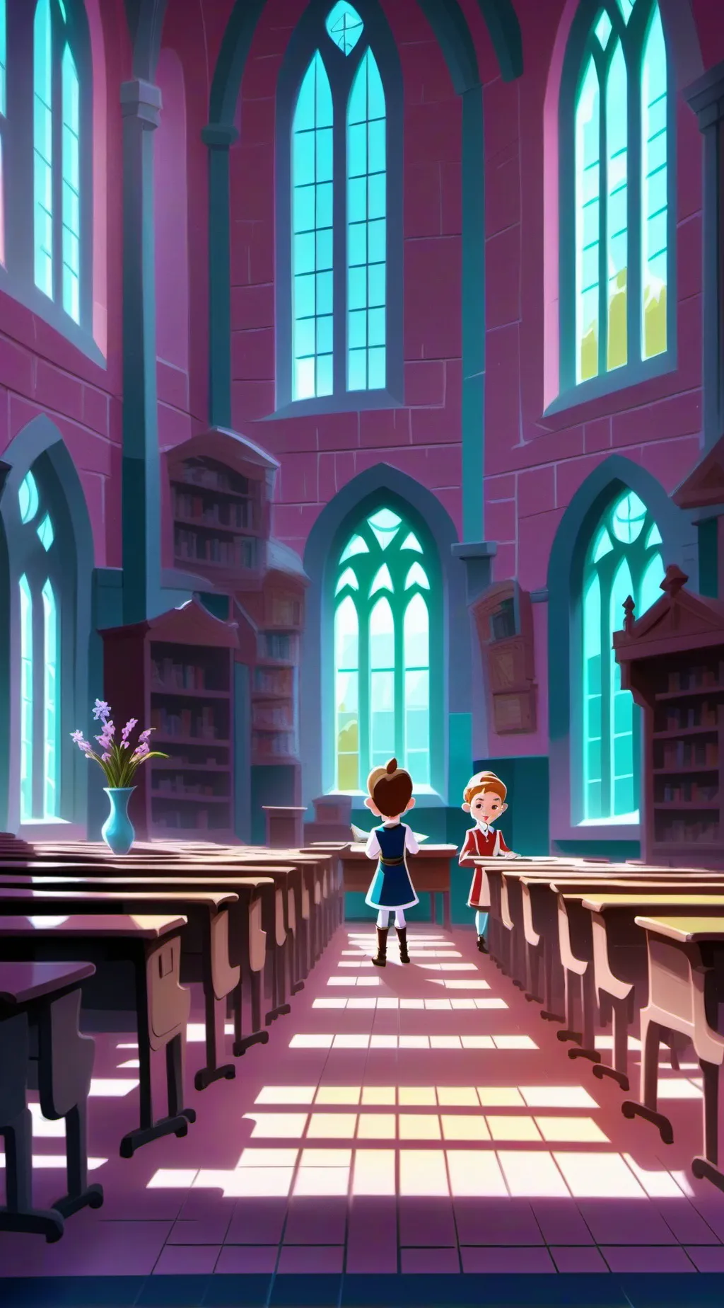 ai character: 3rd grade  background