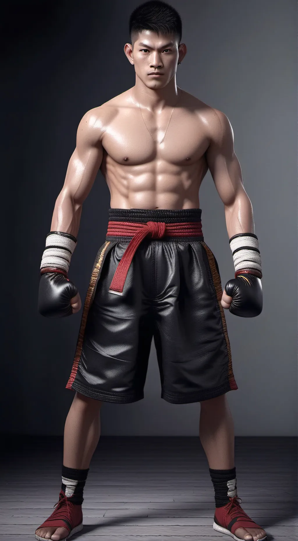 ai character: muay thai fighter  background