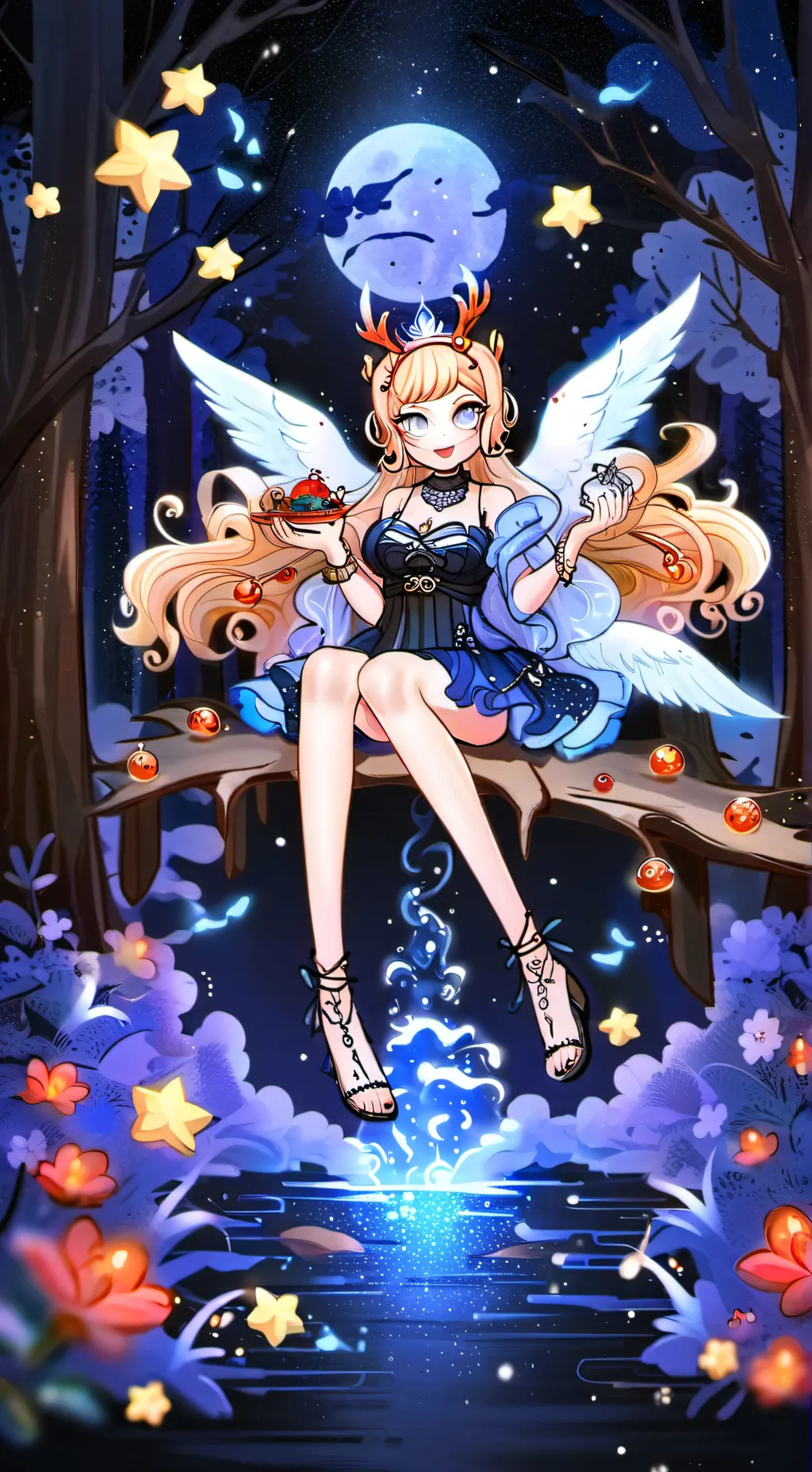 ai character: the doll on a tree background