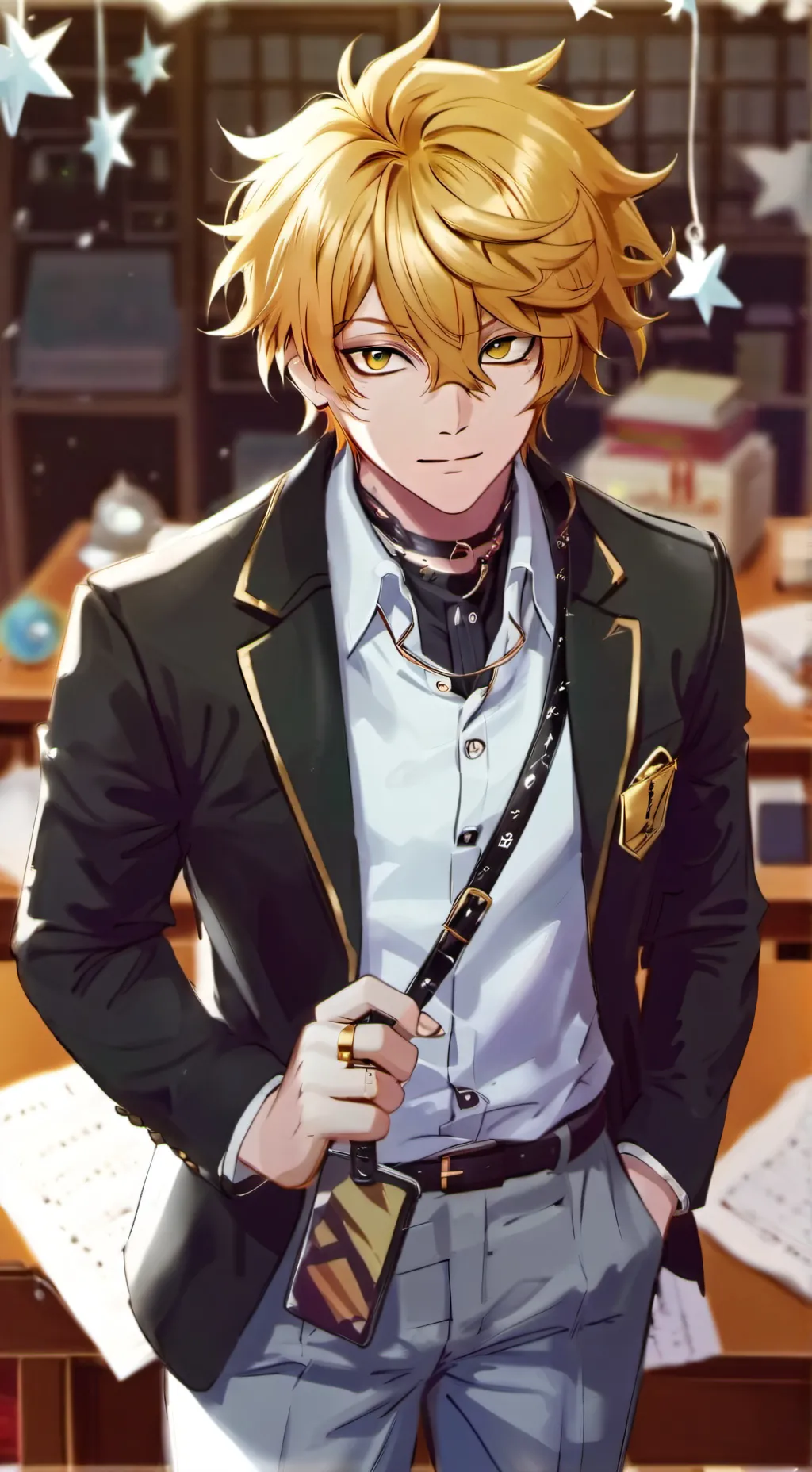 ai character: Denki Kaminari background
