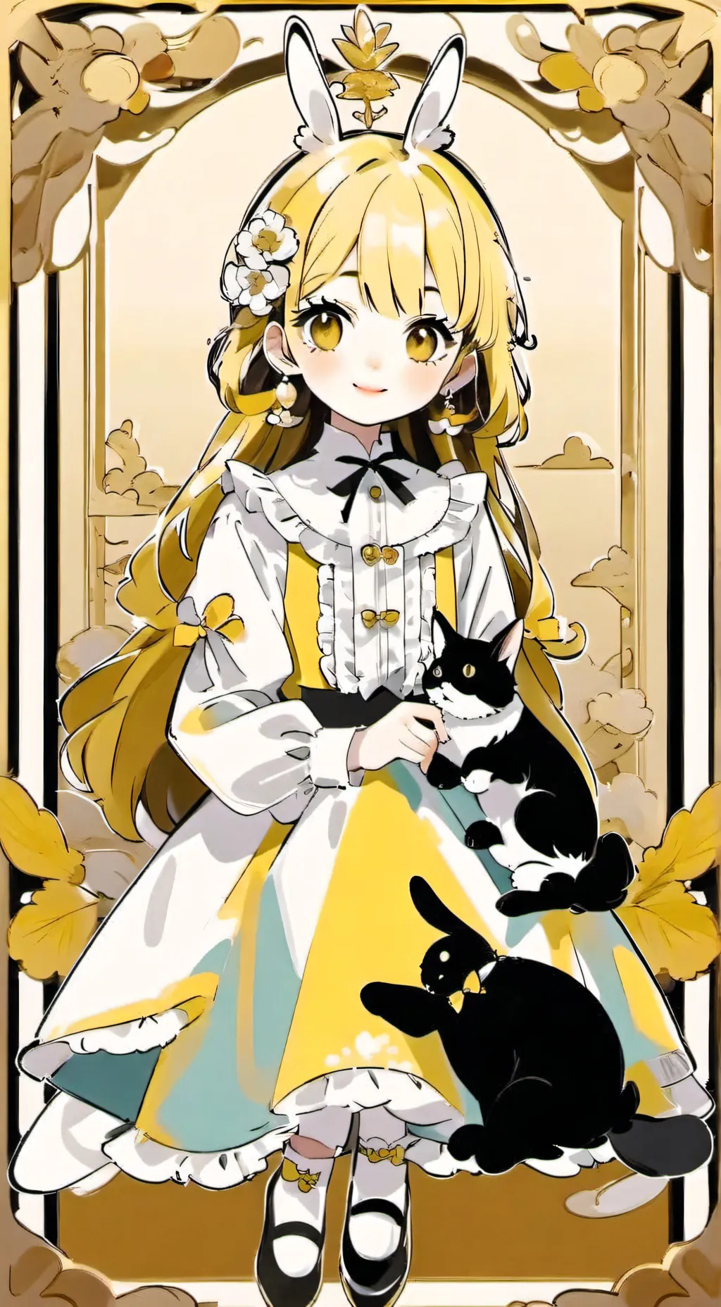 ai character: bunny rabbit girl  background