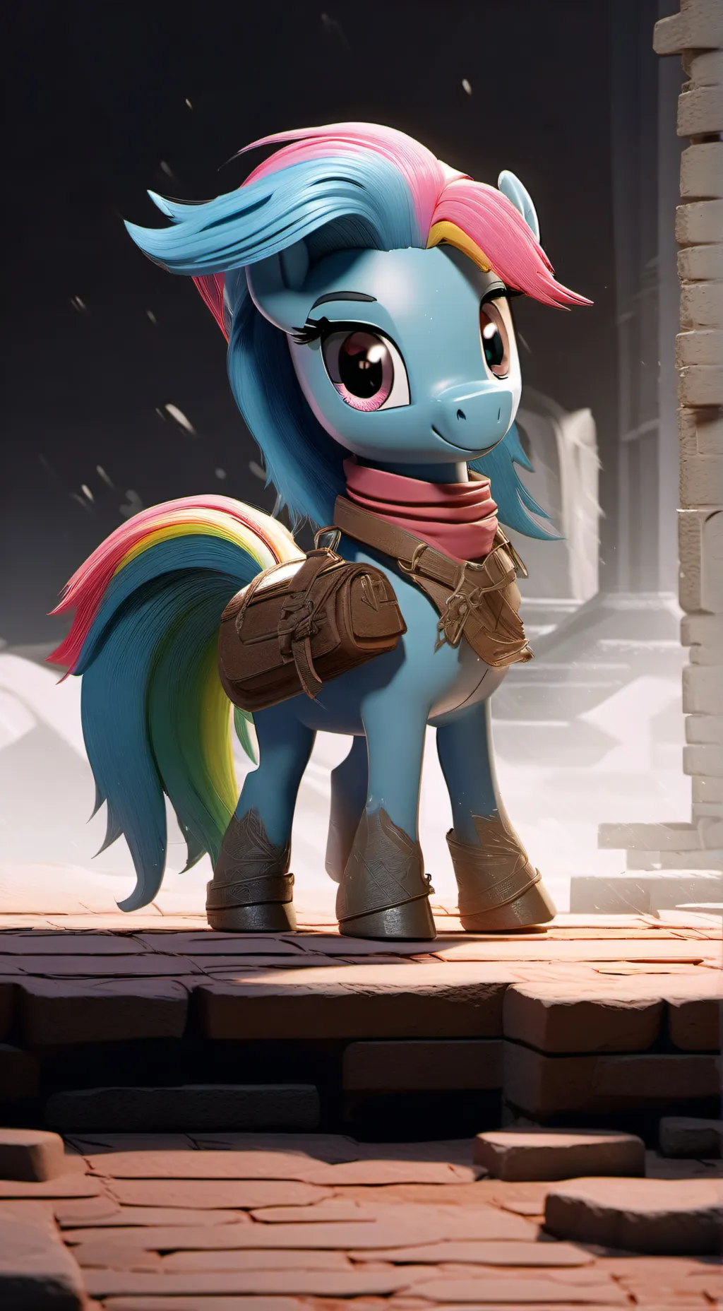 ai character: Rainbow Dash  background
