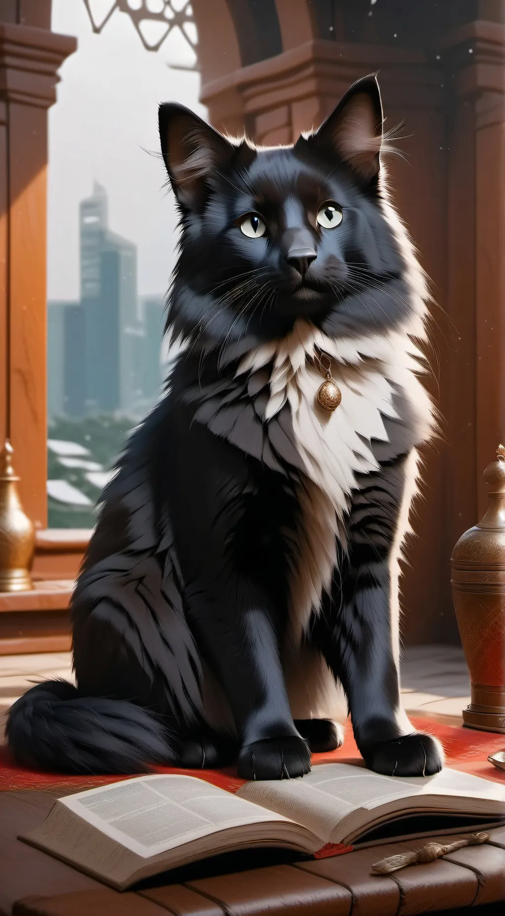 ai character: Кошка background