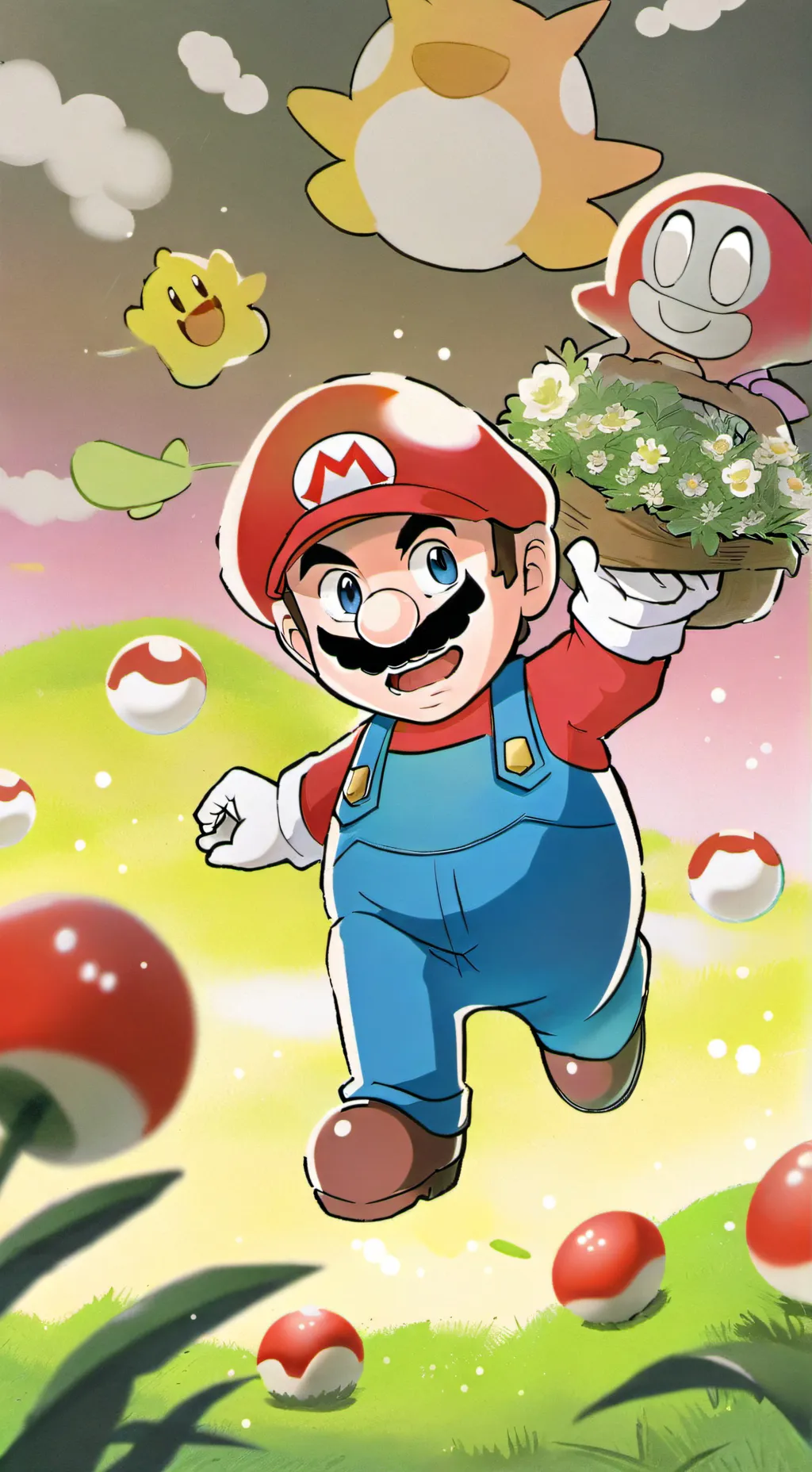 ai character: Mario. background