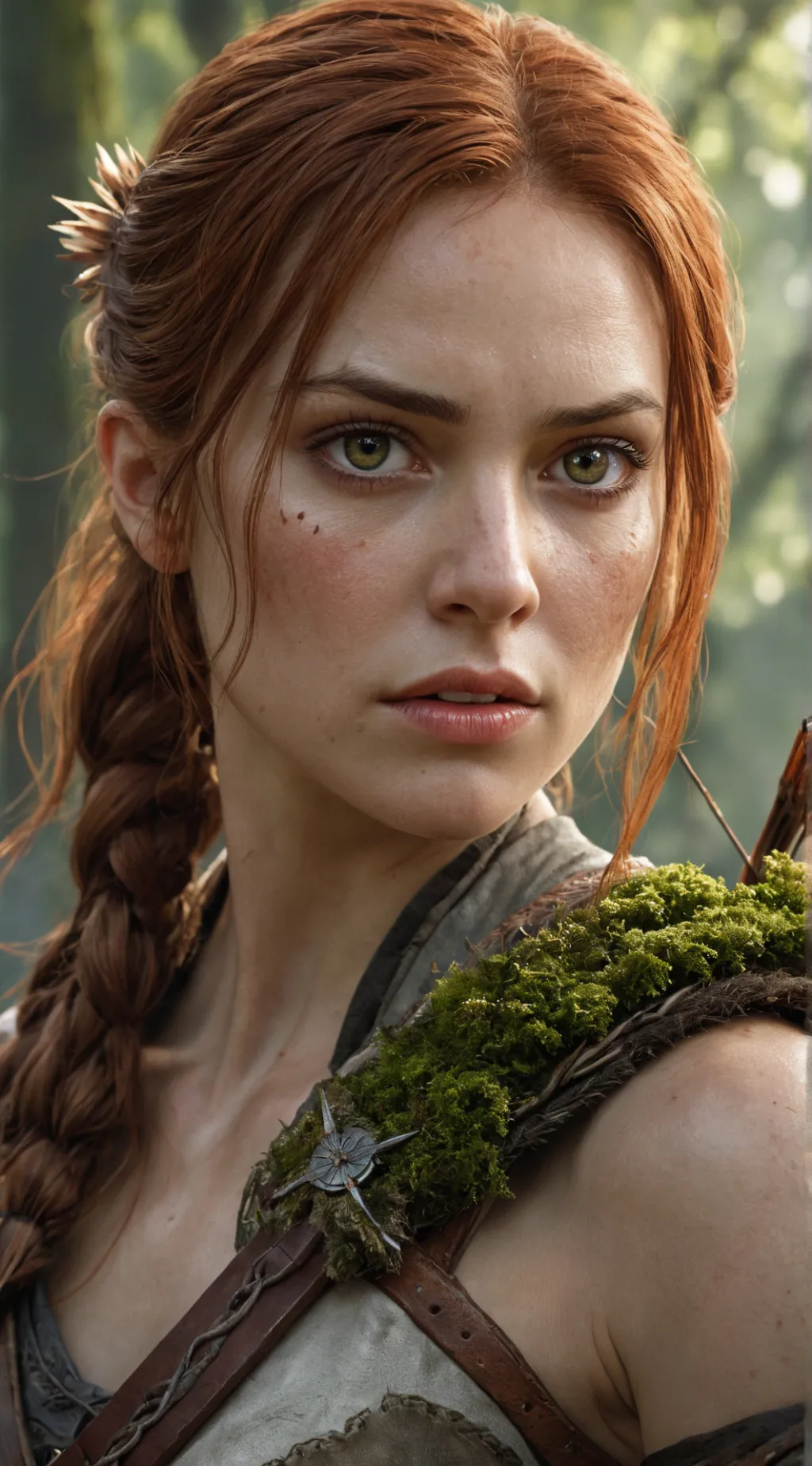 ai character: Faye in God of War background