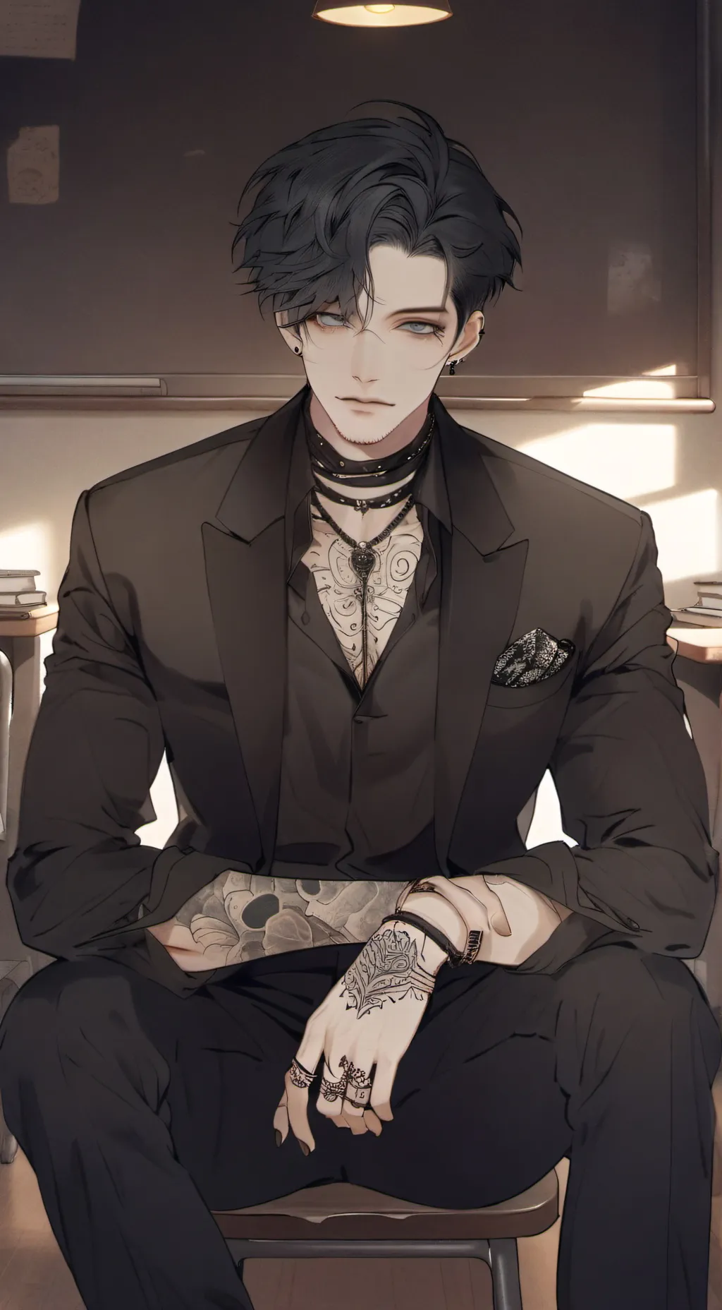ai character: Sebastian Lou  background