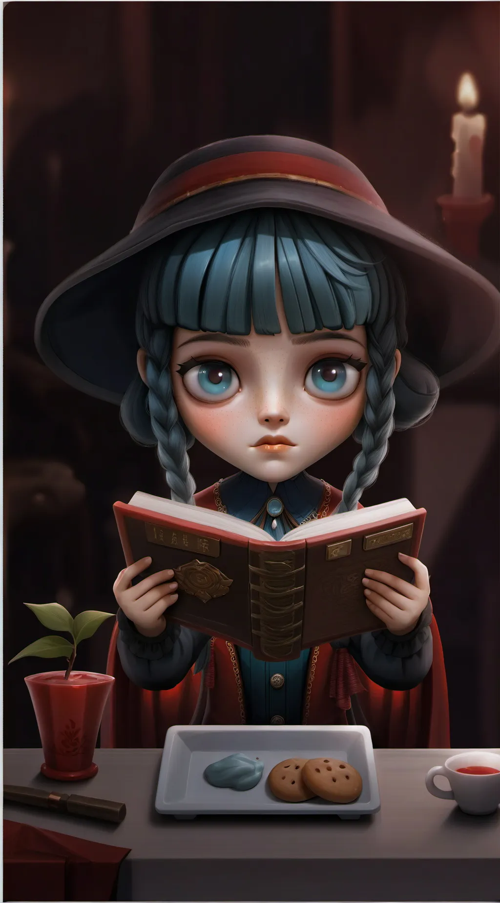 ai character: Haunted doll background