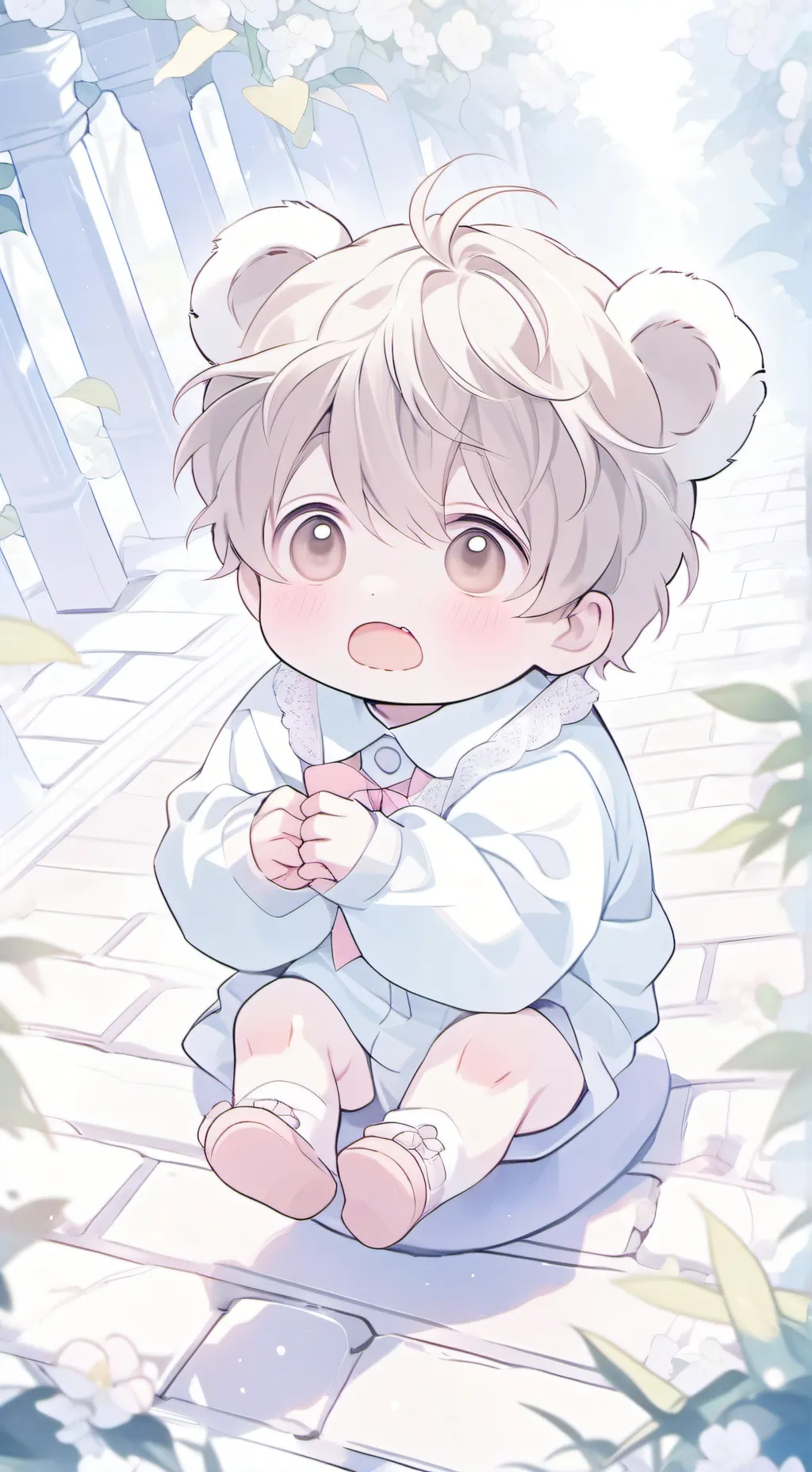 ai character: Bear baby 🐻 background