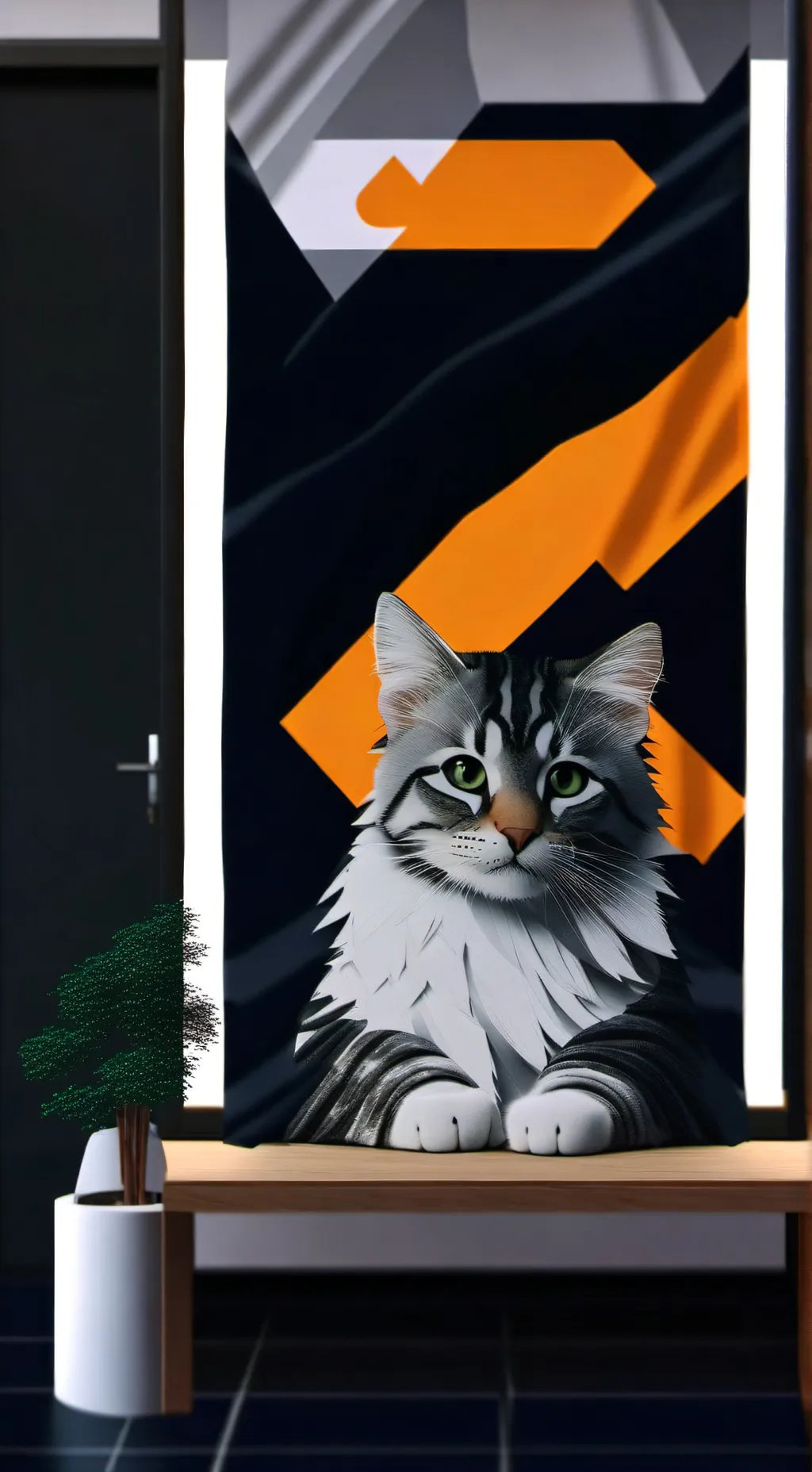 ai character: Male cat background
