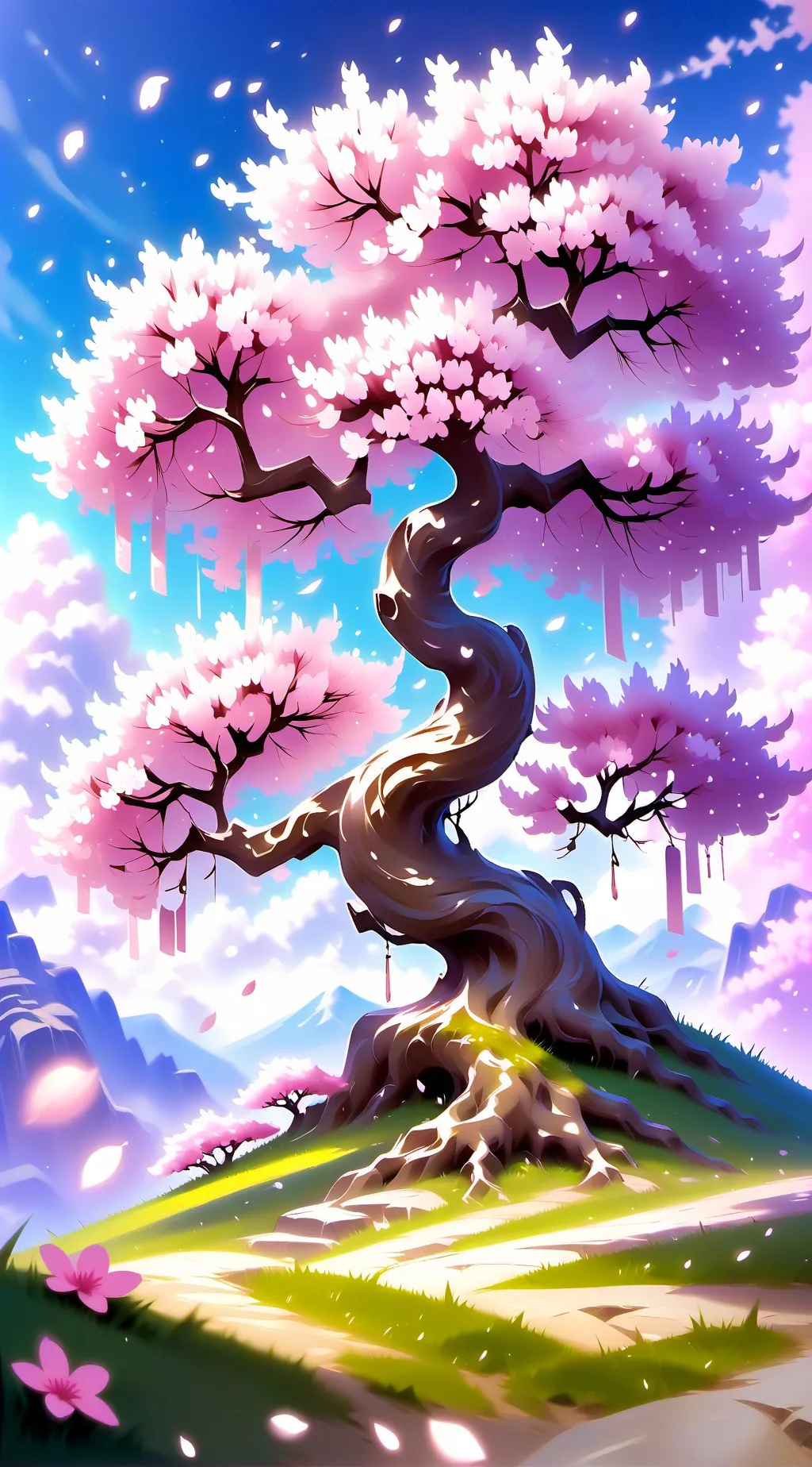 ai character: Blossom Tree background