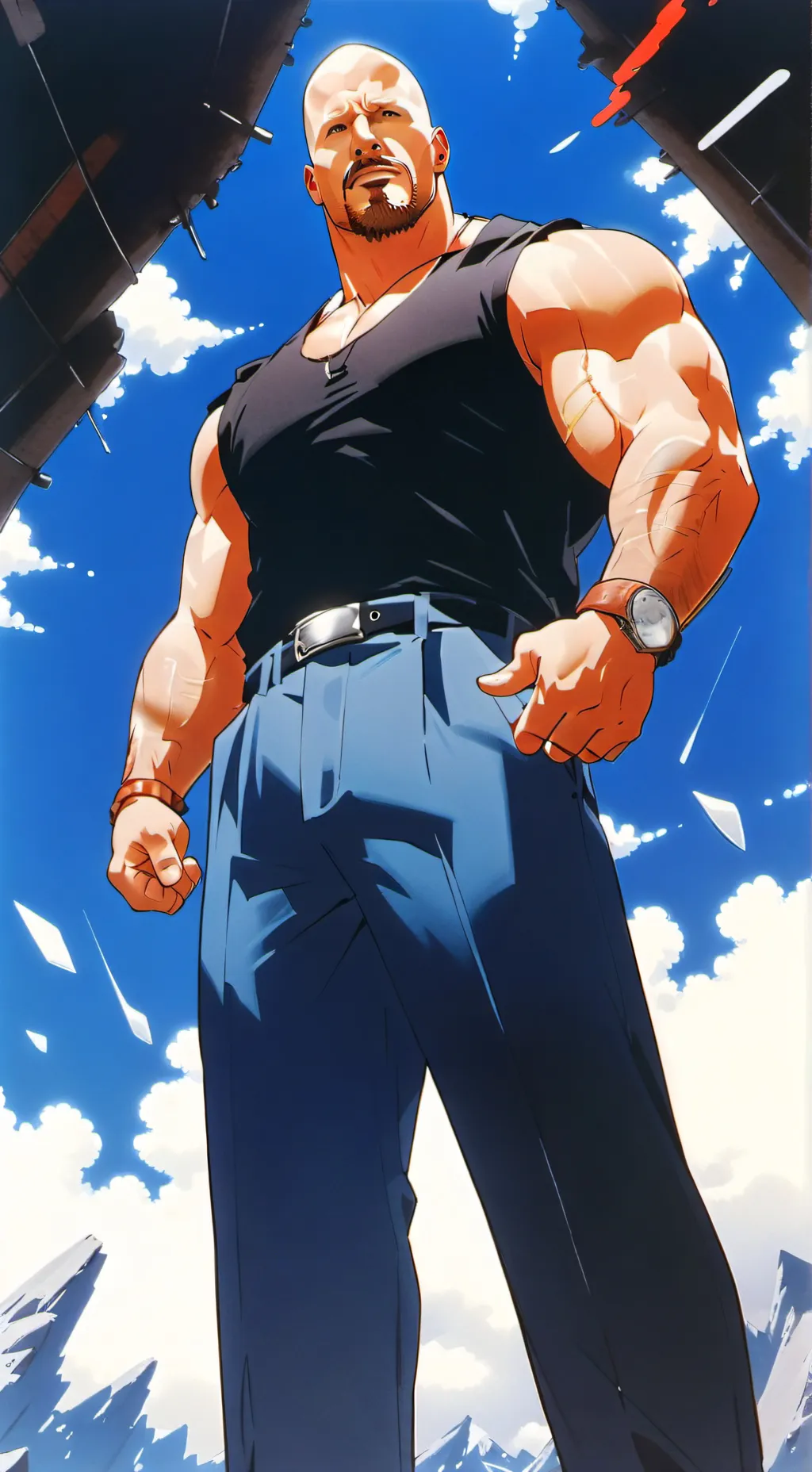 ai character: Stone cold background