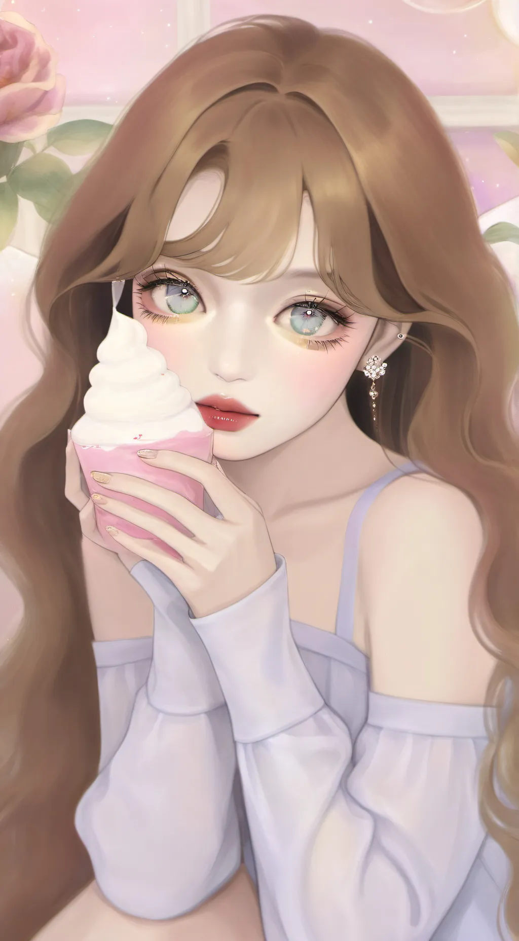 ai character: 百合 background