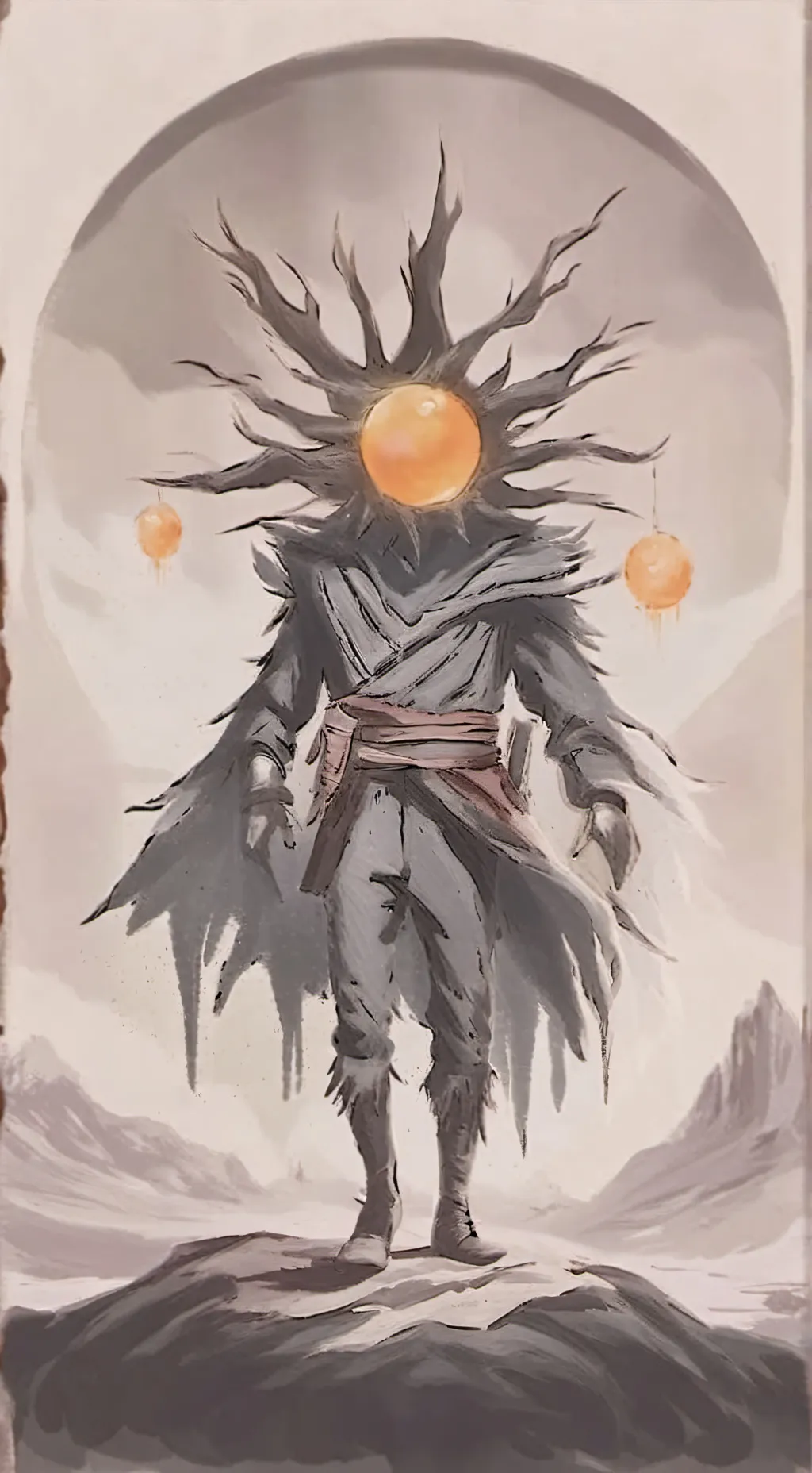 ai character: horror sun background