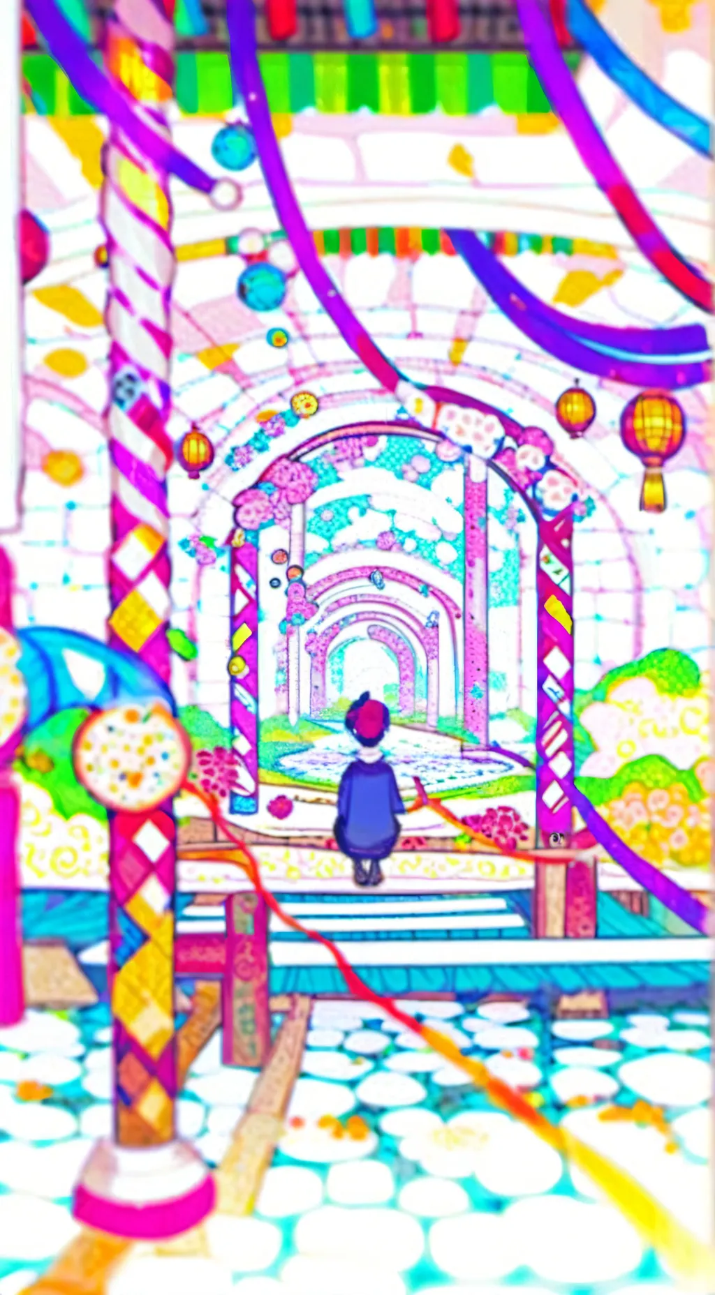 ai character: candy land background