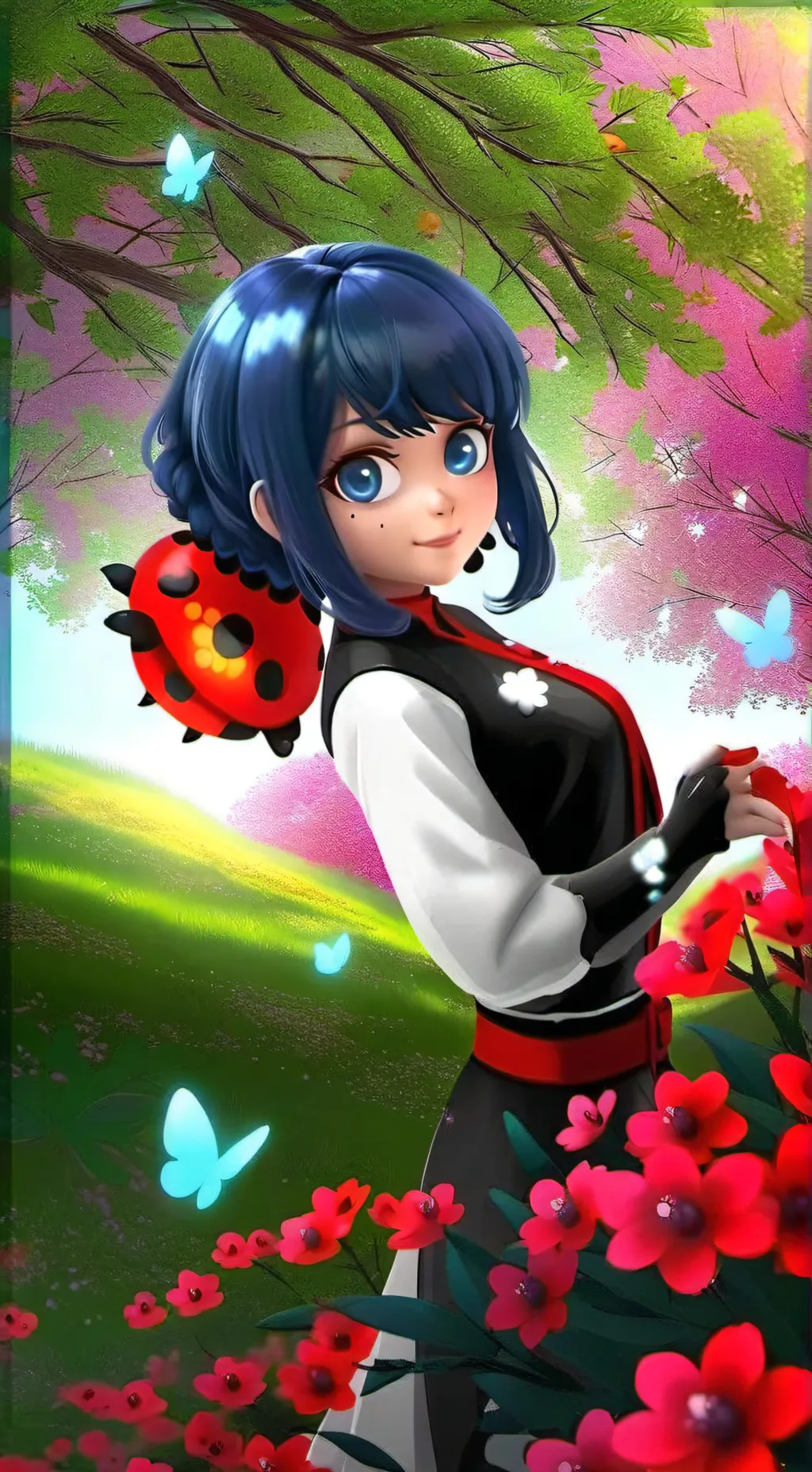 ai character: Marinette/Lady bug background