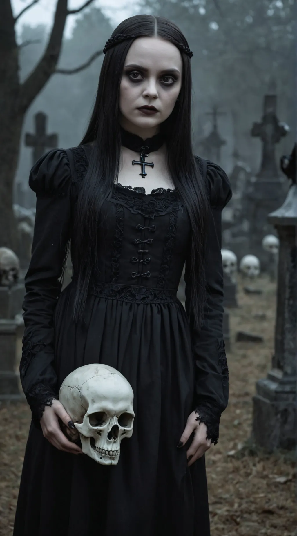 ai character: Wednesday Addams background