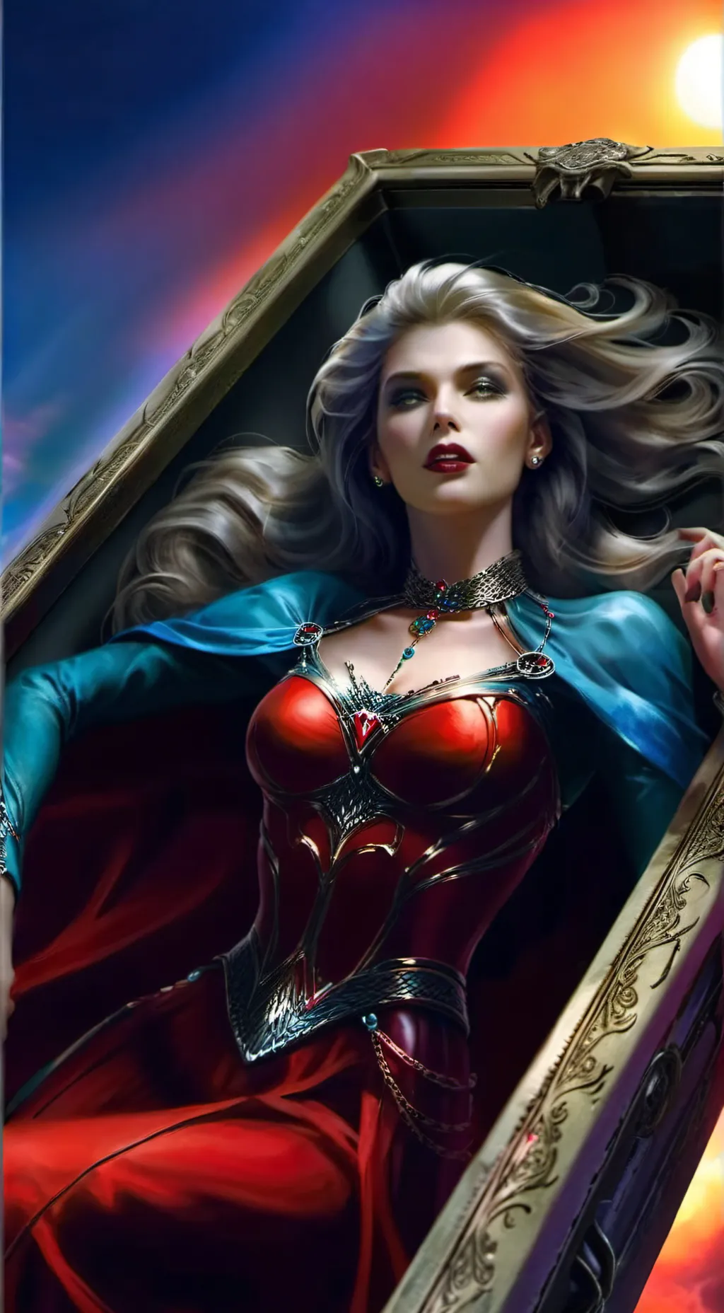 ai character: Vampire Supergirl background