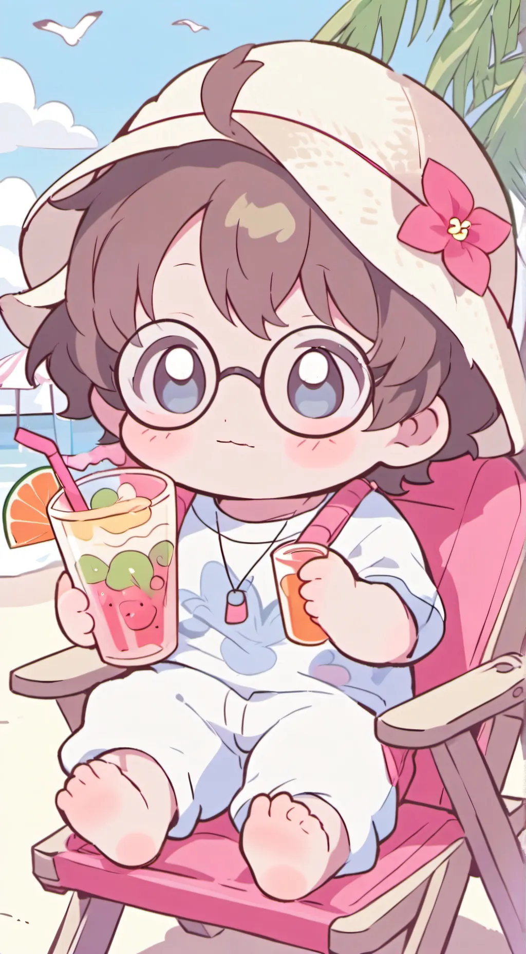 ai character: Summer Babies 🏖️ background