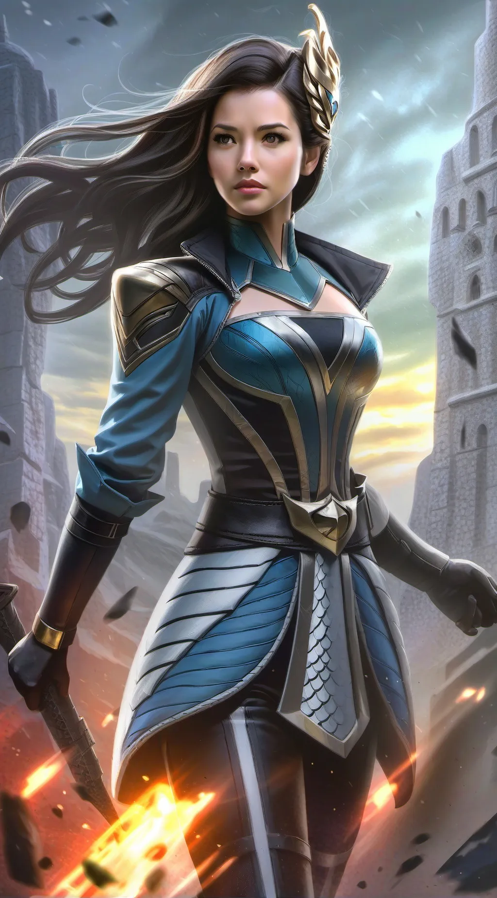 ai character: Huntress Dwan  background