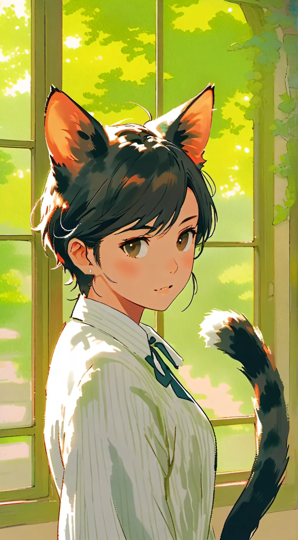 ai character: Torti Spirit Felin background
