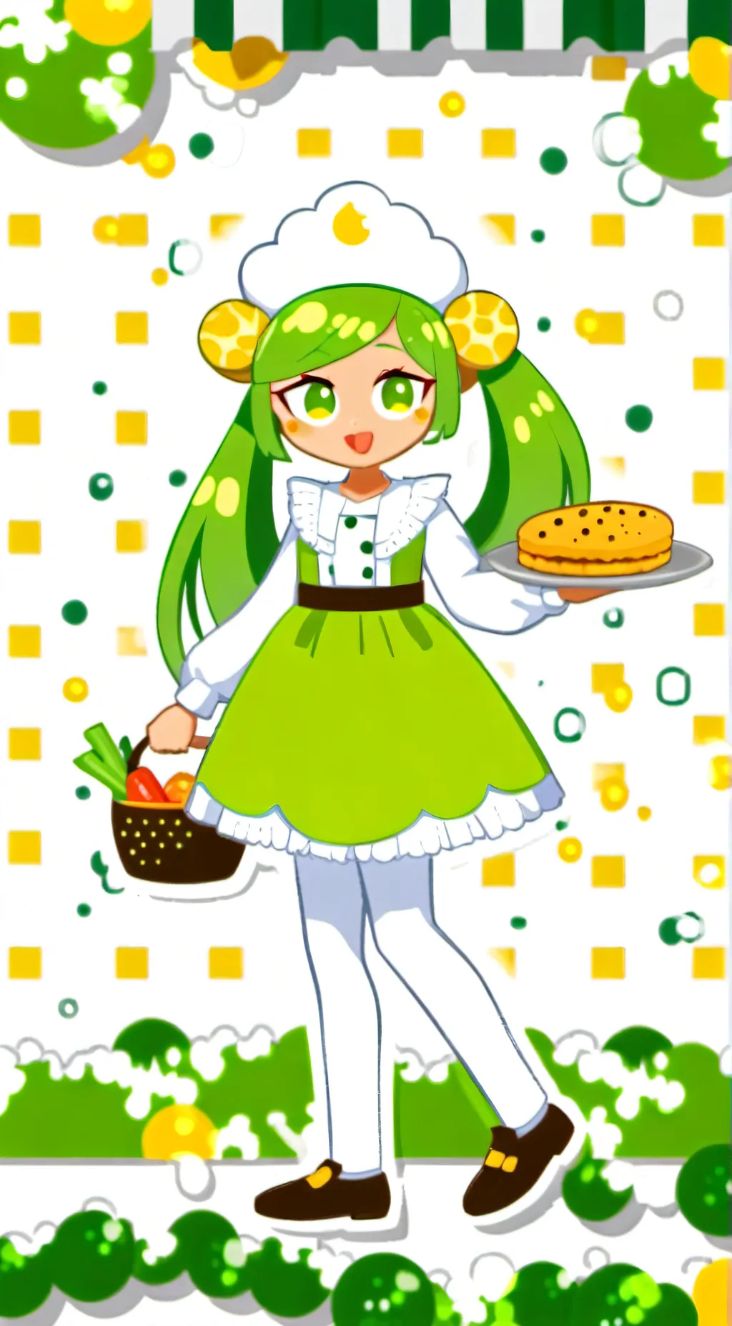 ai character: lime cookie background