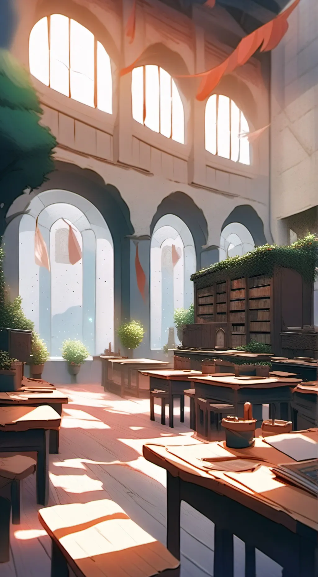 ai character: Escuela De magia background
