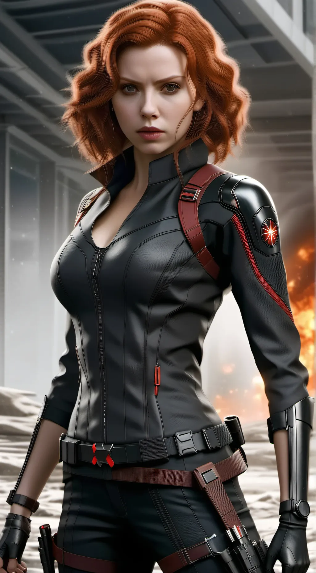 ai character: Black Widow  background